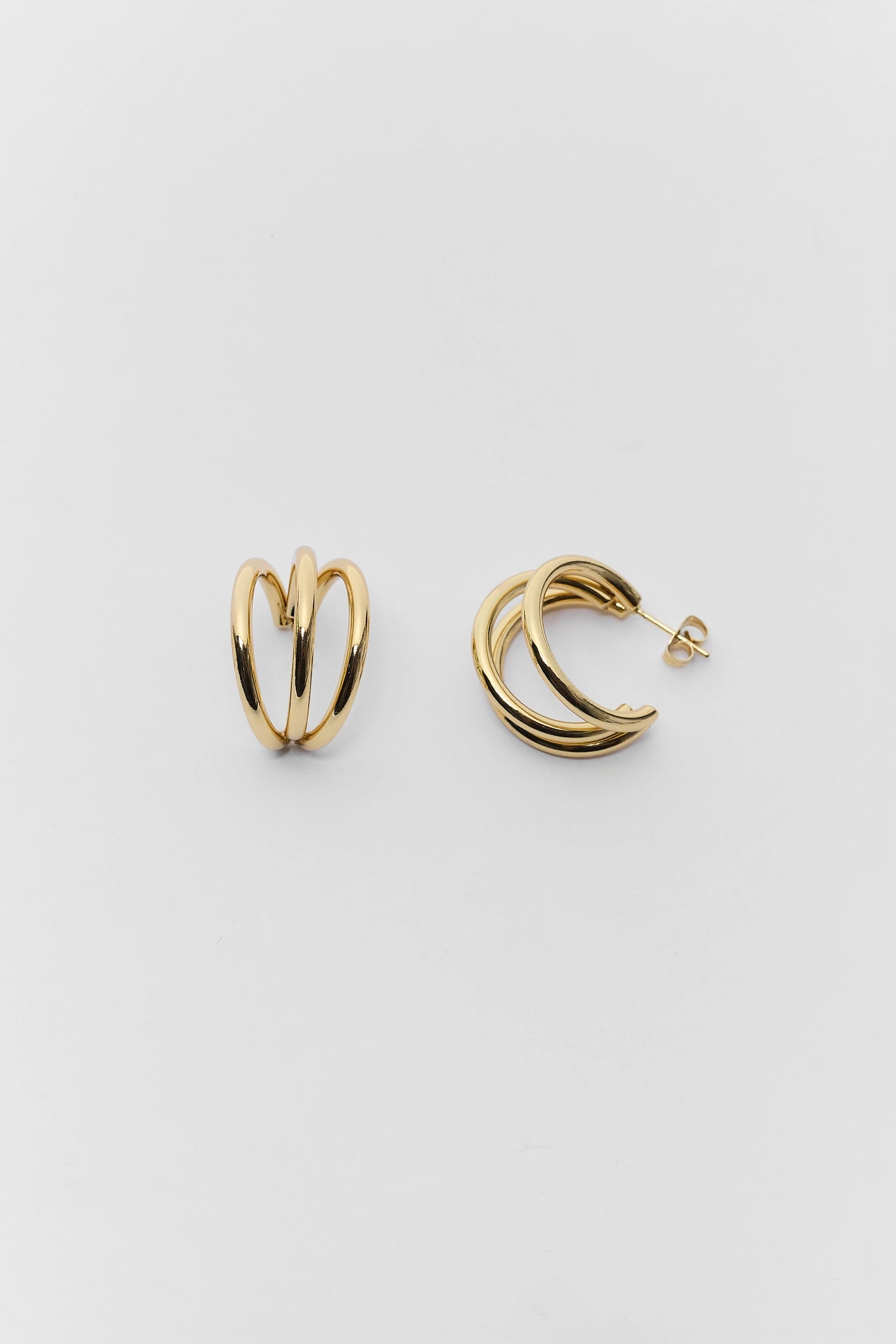 Gold Stacked Hoop Earrings