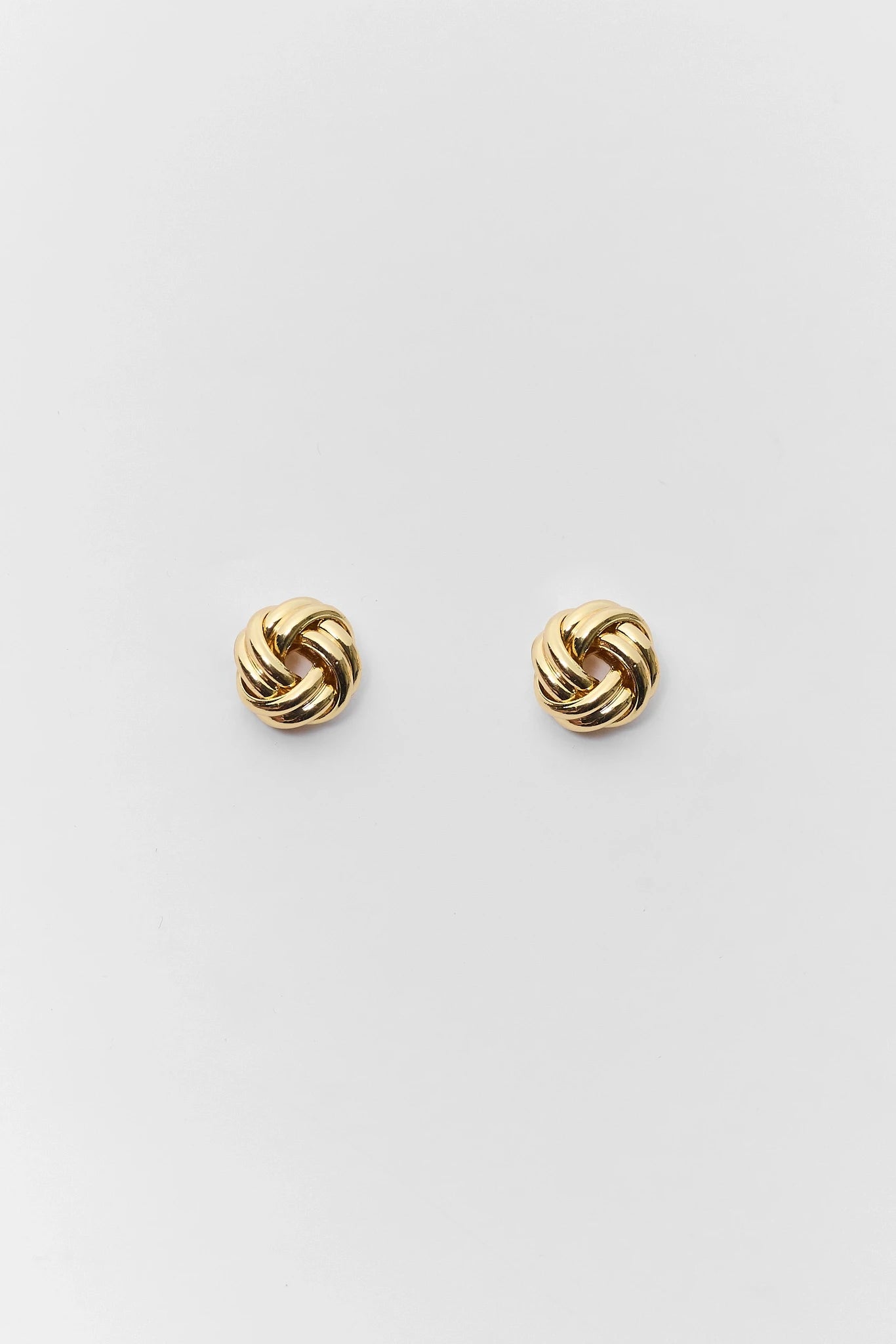 Gold Knot Stud Earrings