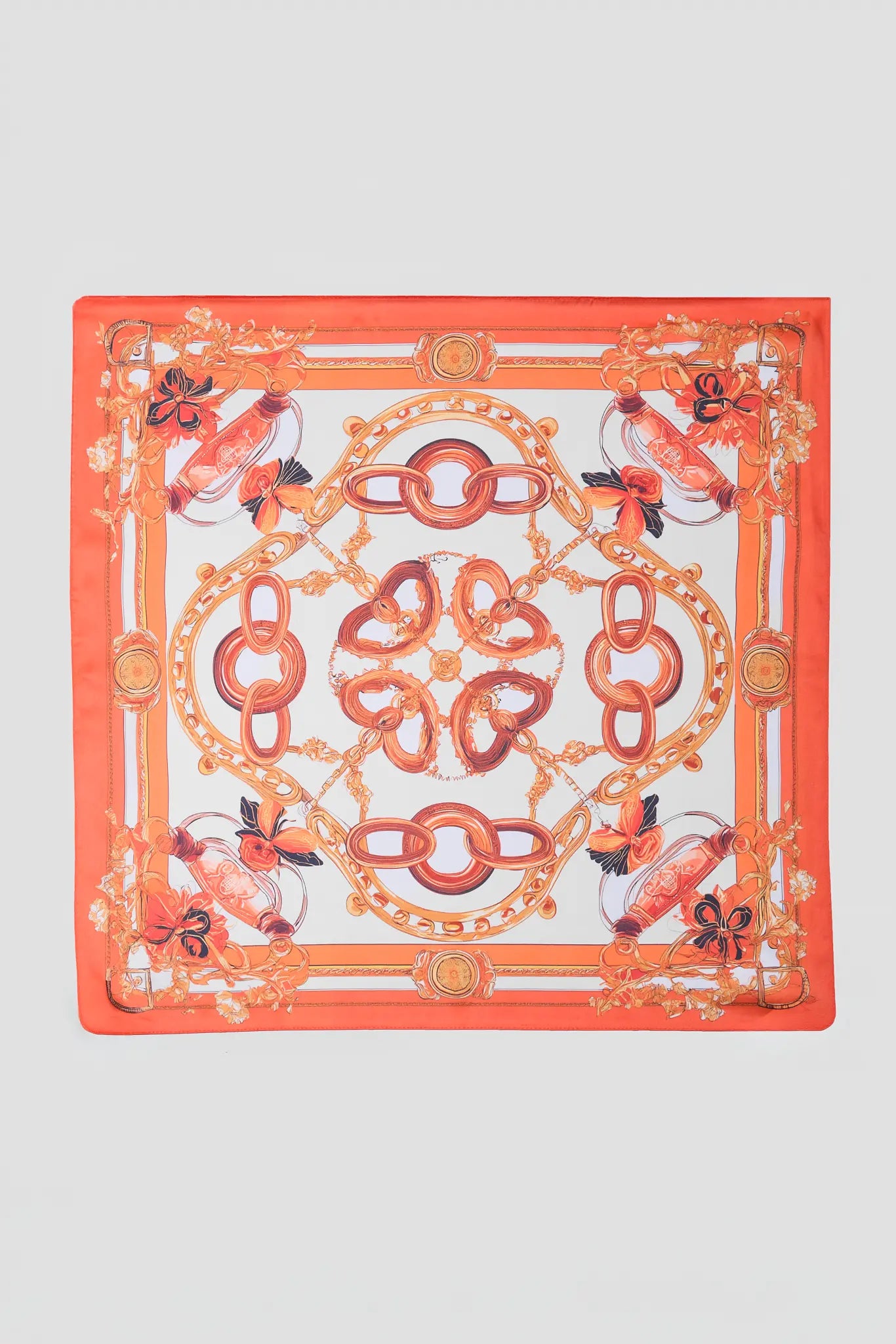 Cute Orange Chain Link Prink Scarf