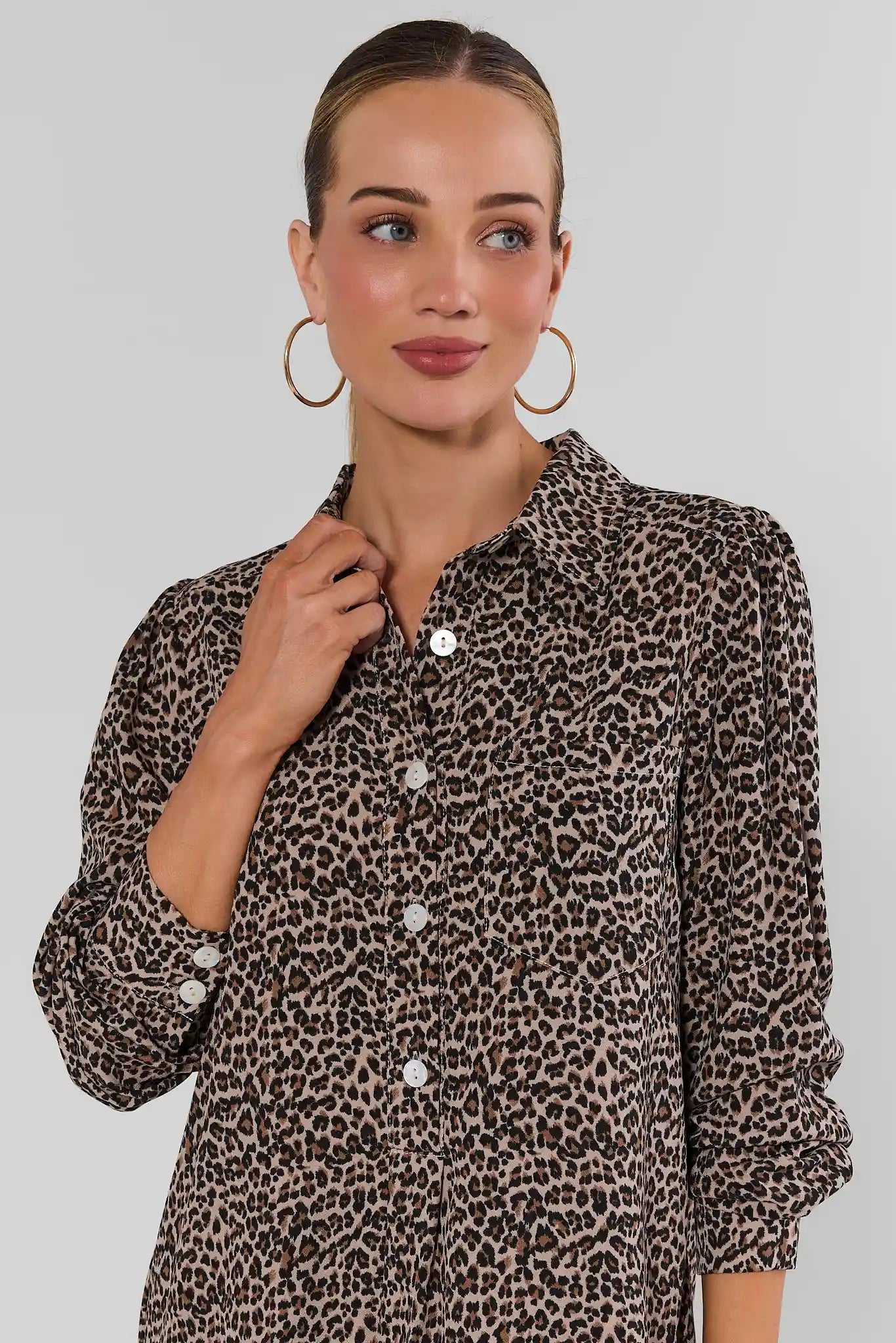 Meagan Leopard Drop Waist Dress