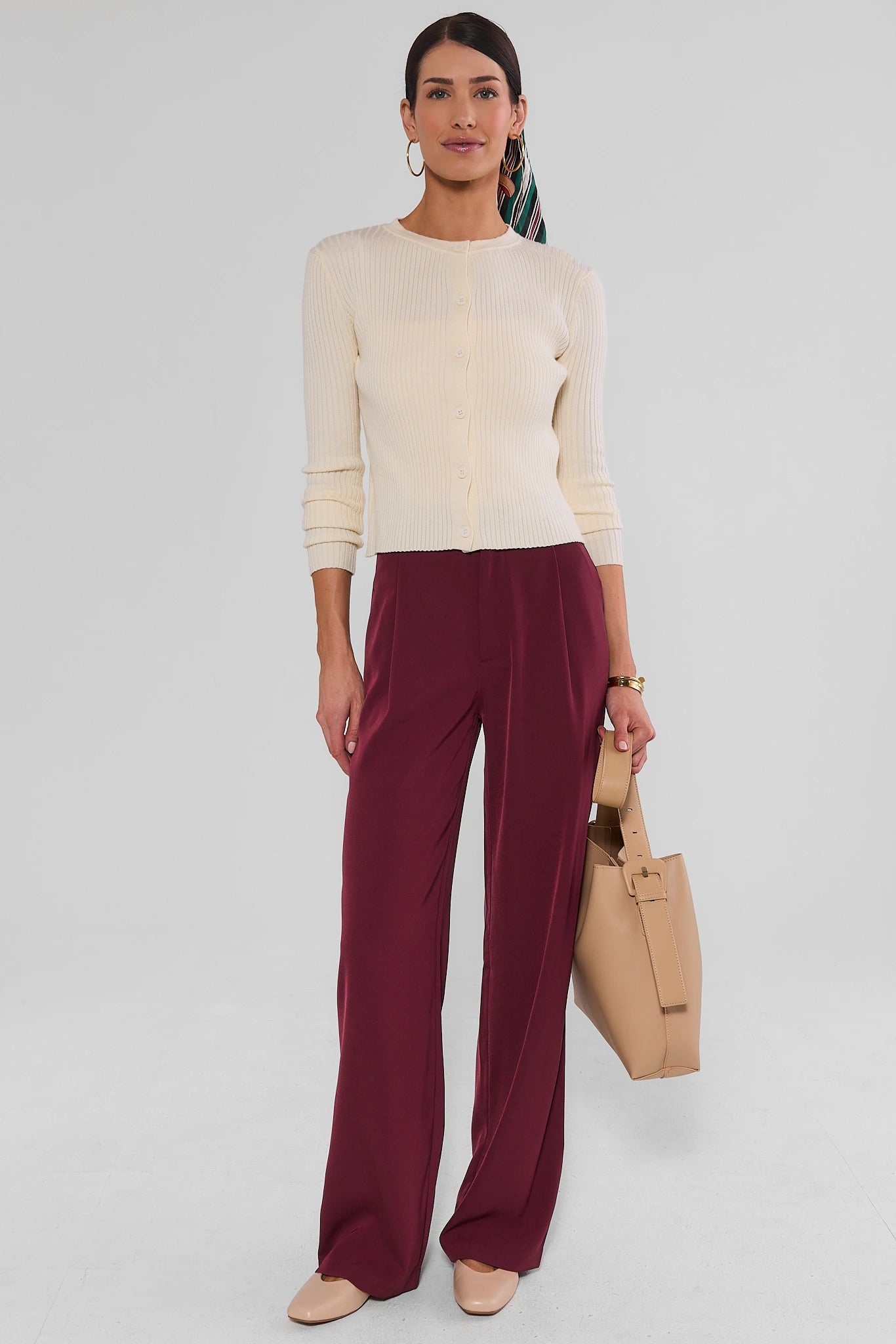 Marion Cream Ribbed Cardigan