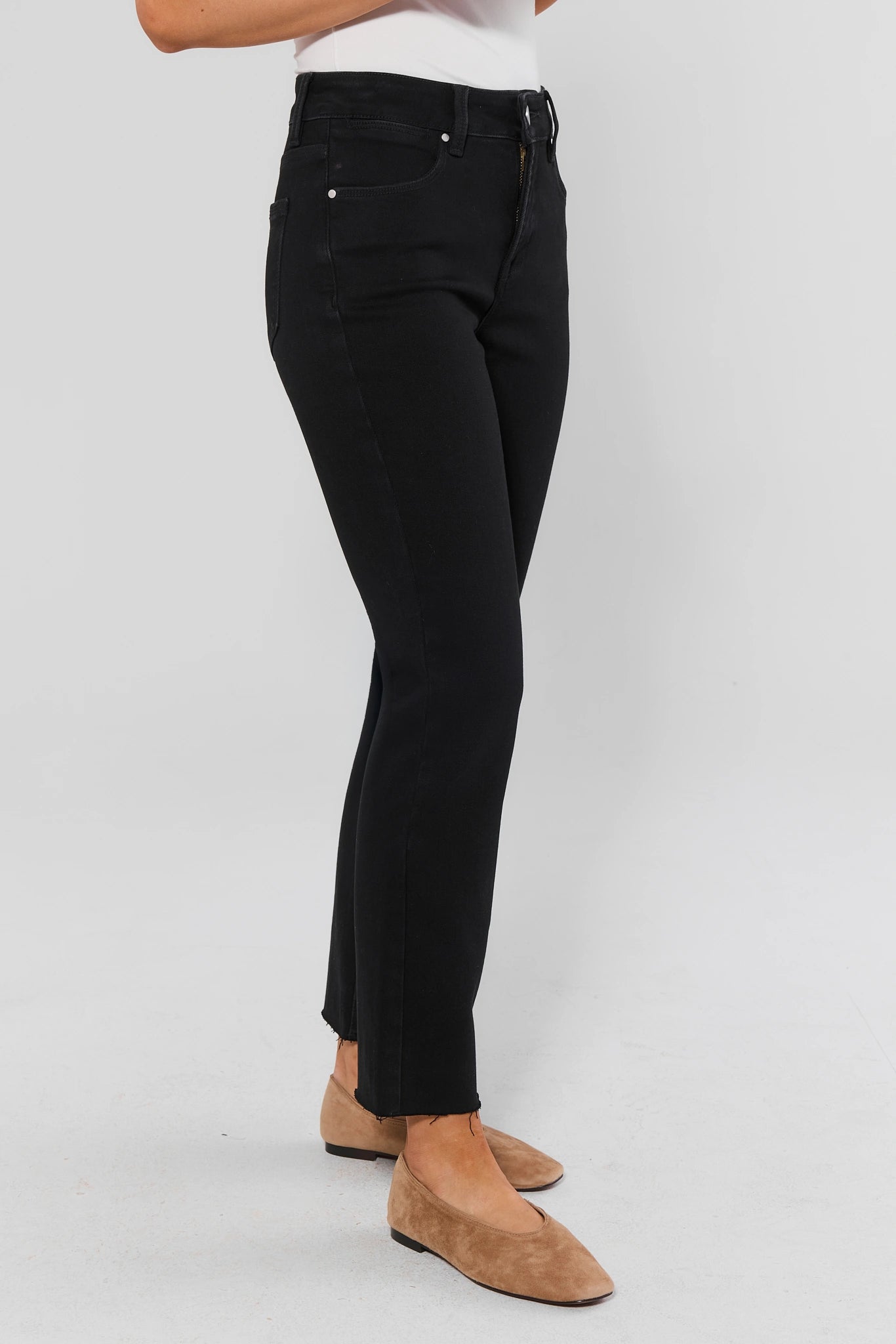 Becca Black Kick Flare Cropped Jeans