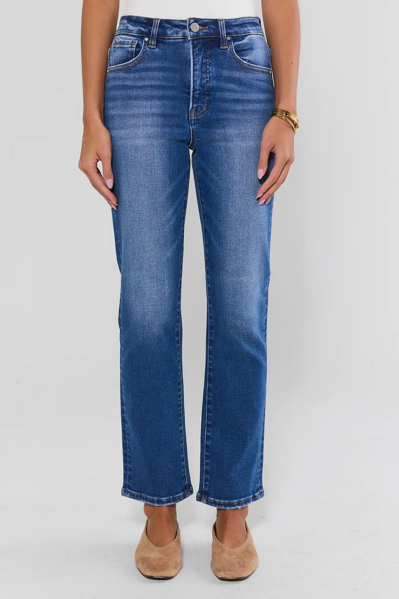 Leah Medium Wash Straight Leg Jeans