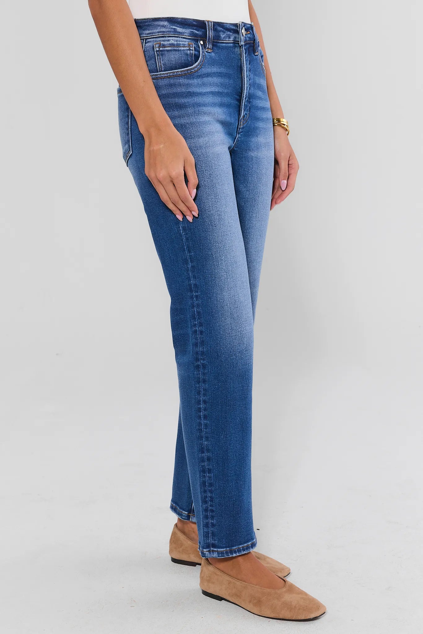 Leah Medium Wash Straight Leg Jeans