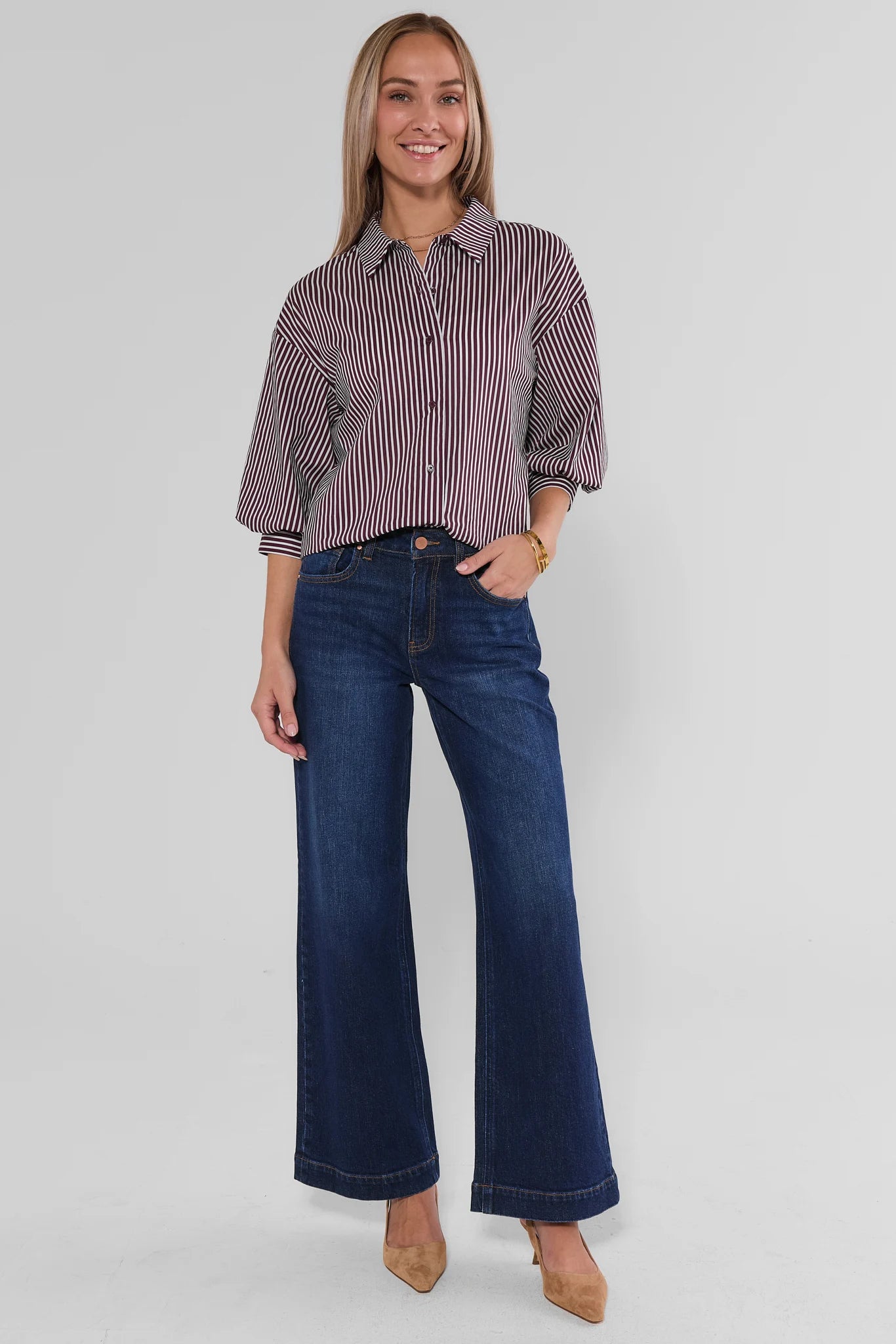 Kayla Dark Wash Wide Leg Jeans