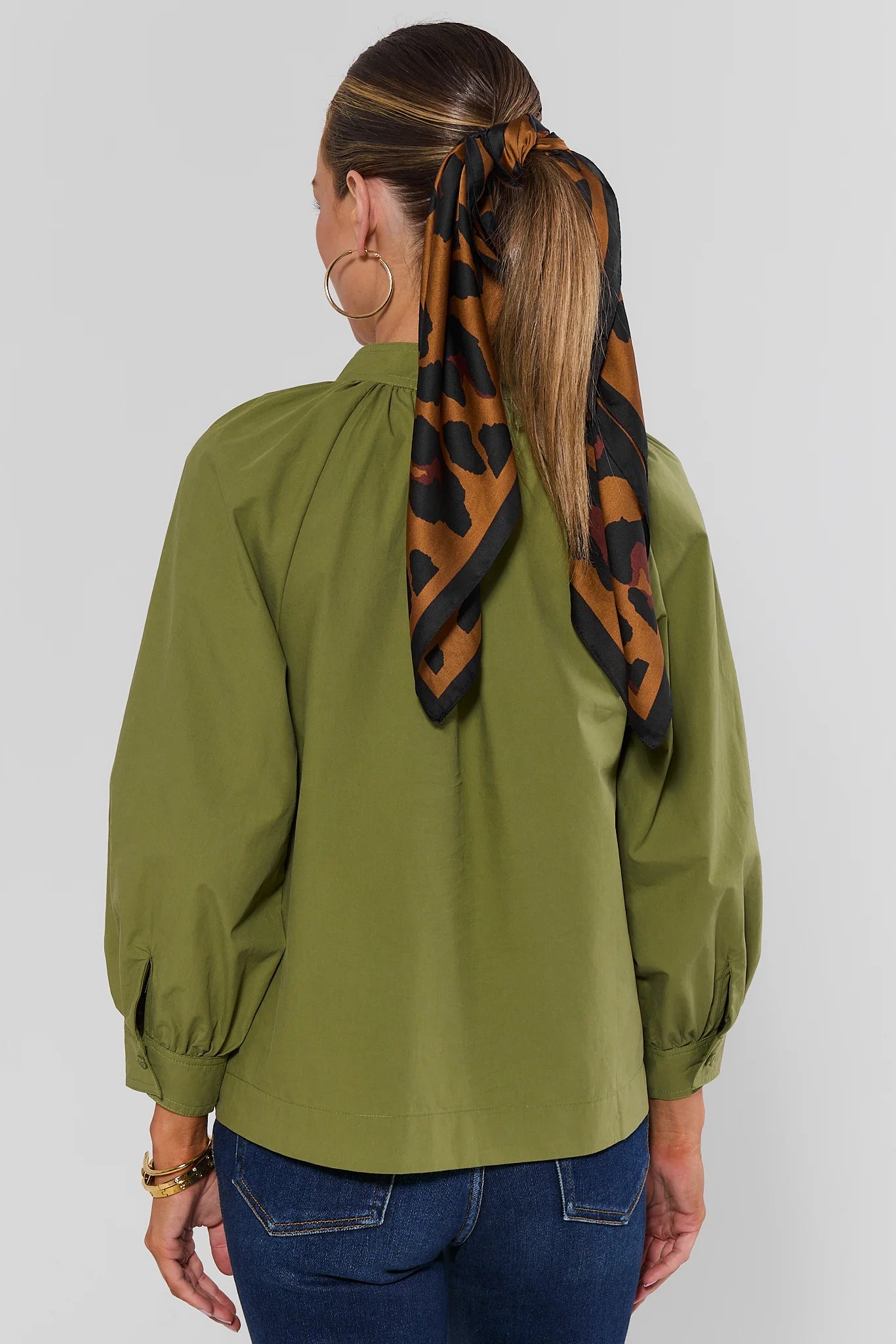 Carolyn Green Split Neck Top