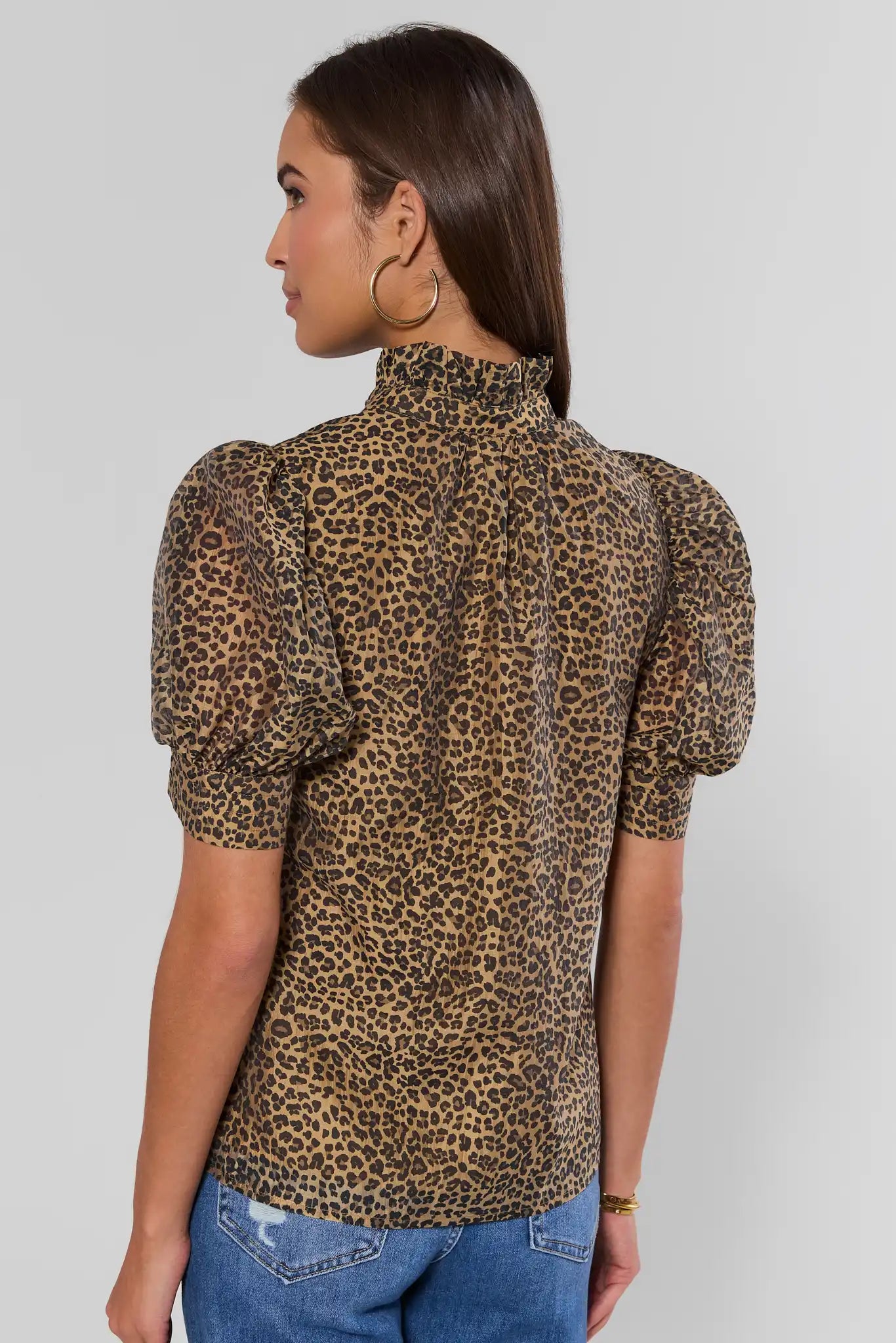 Delaney Leopard Print Button Up Top