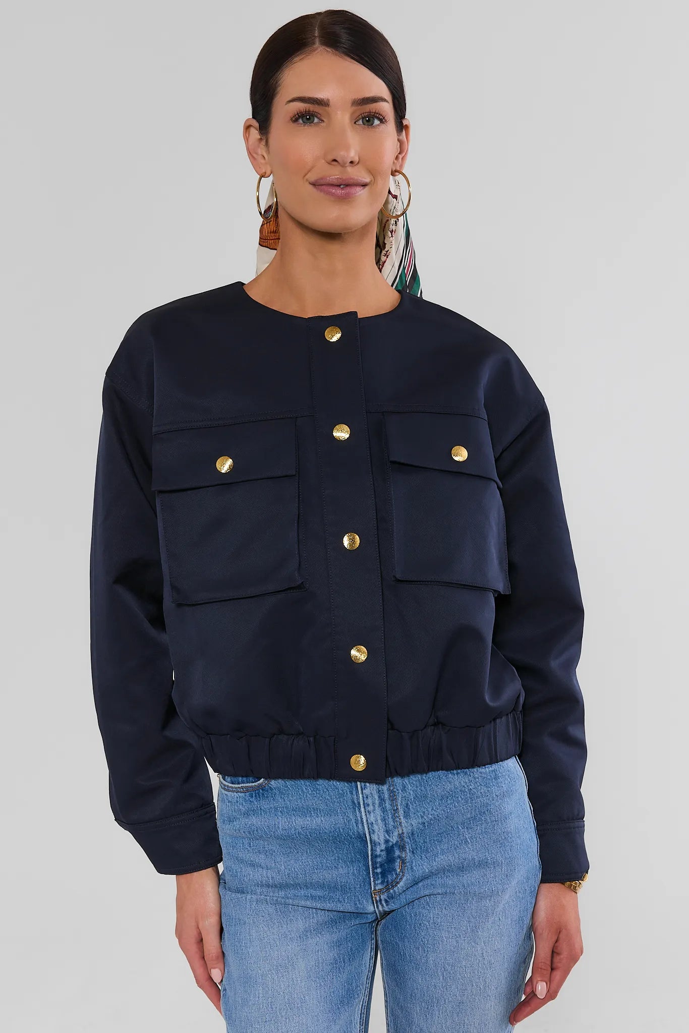 Navy Button Up Jacket
