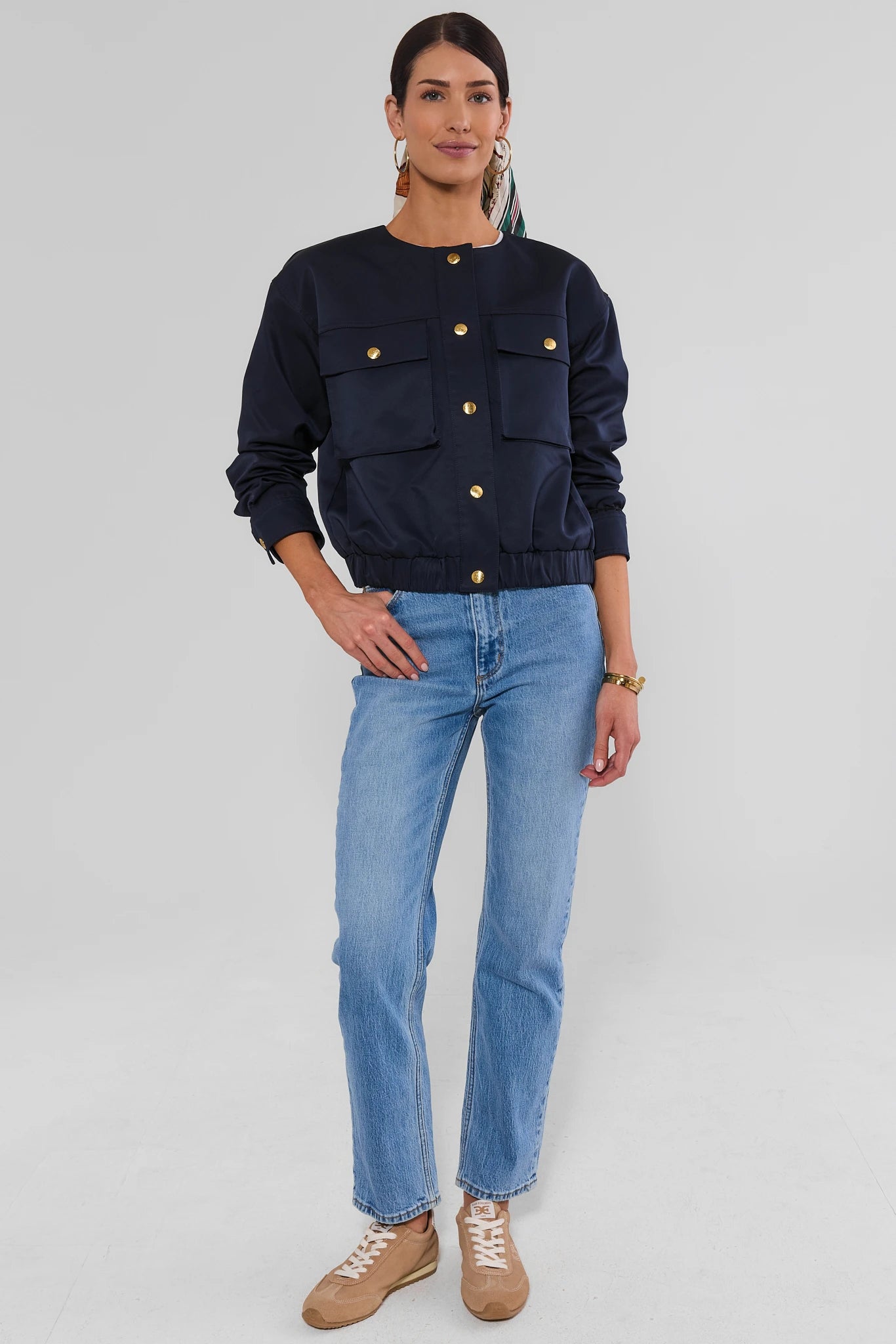 Navy Button Up Jacket