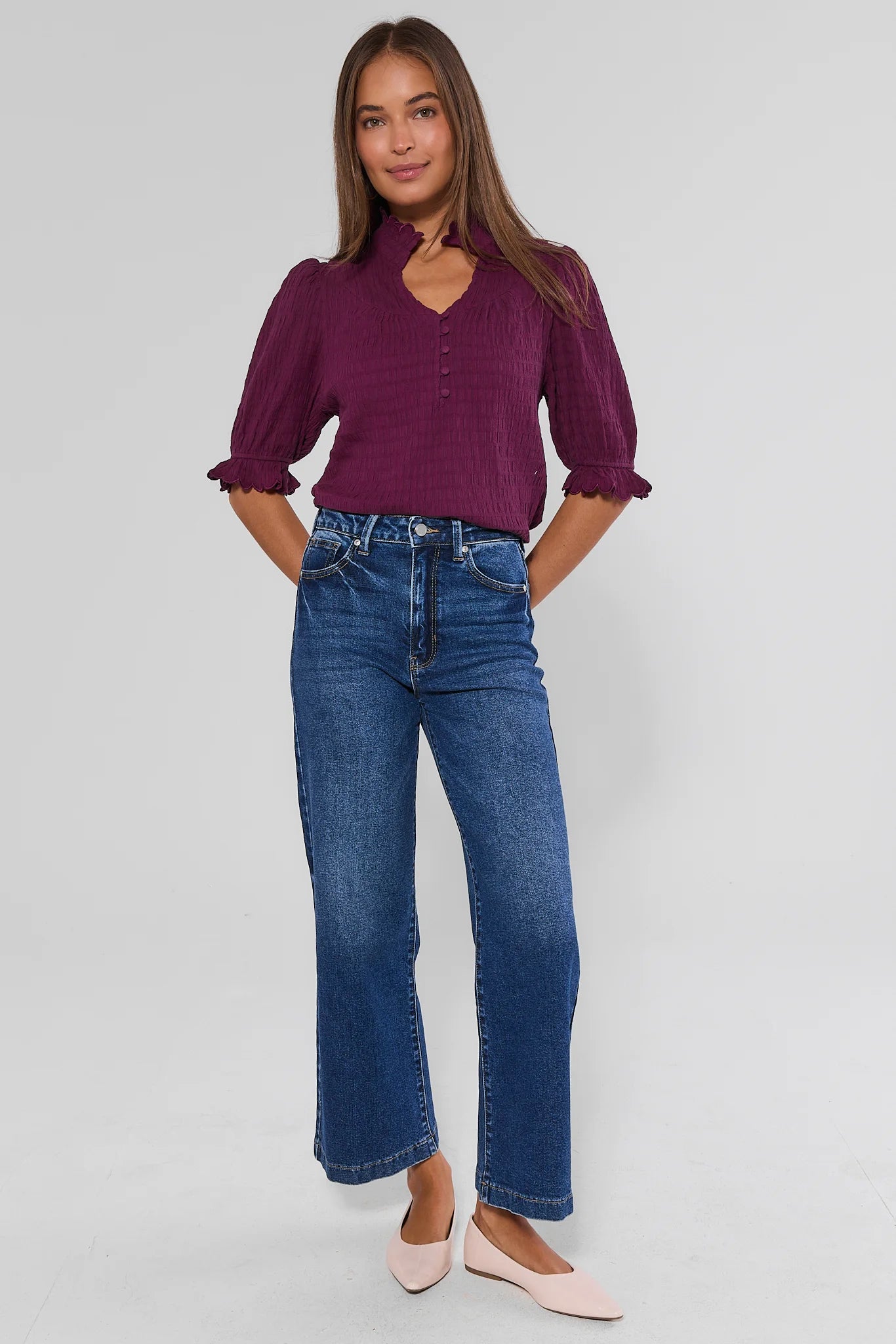 Kimberly Medium Wash Wide Leg Jeans