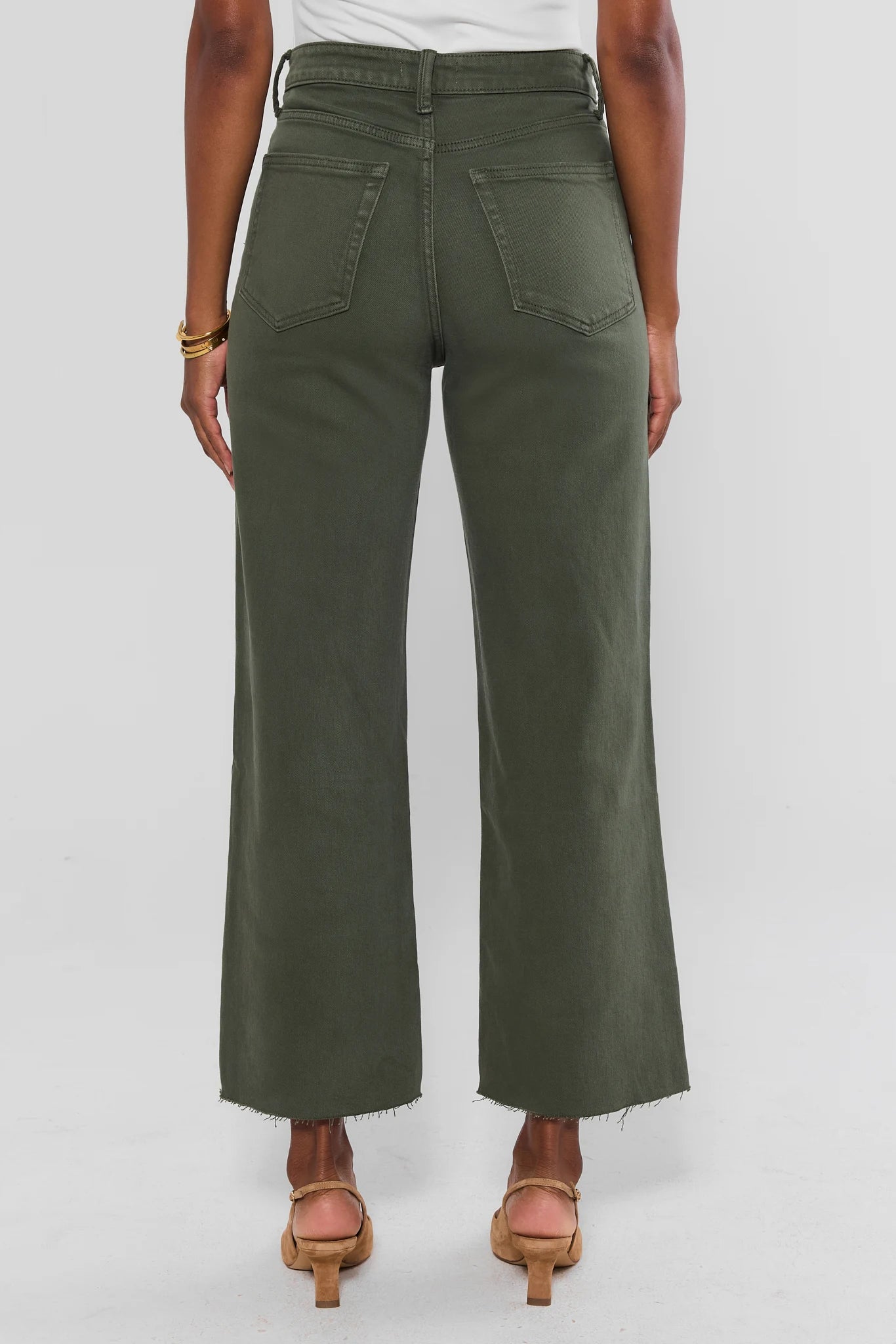 Kimberly Dark Olive Wide Leg Jeans