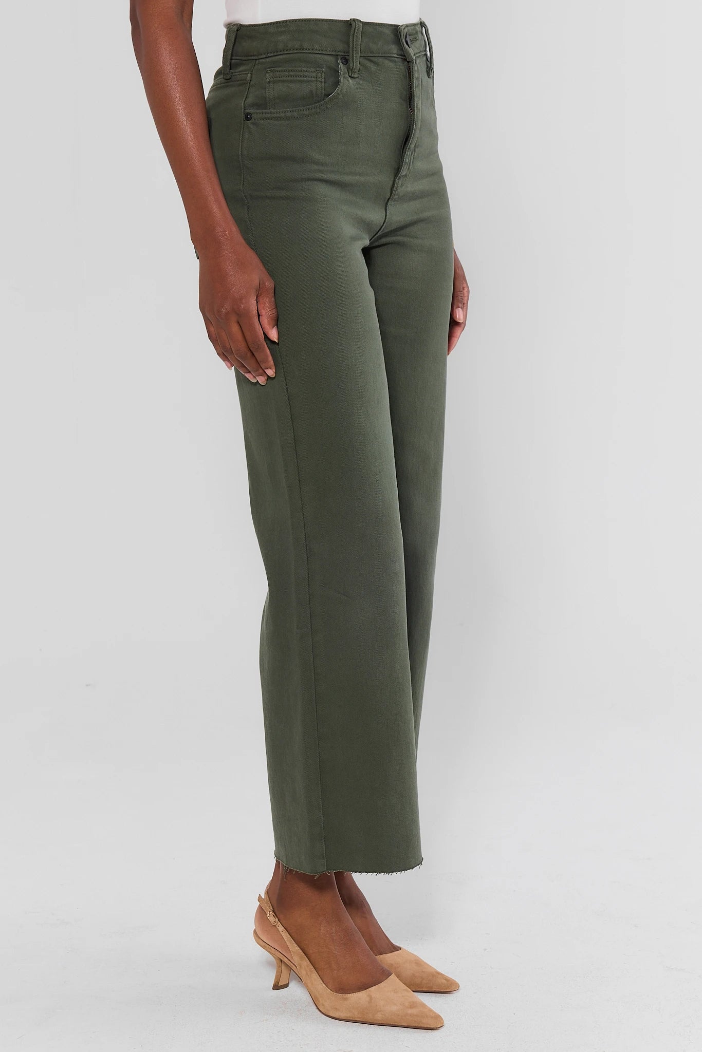 Kimberly Dark Olive Wide Leg Jeans