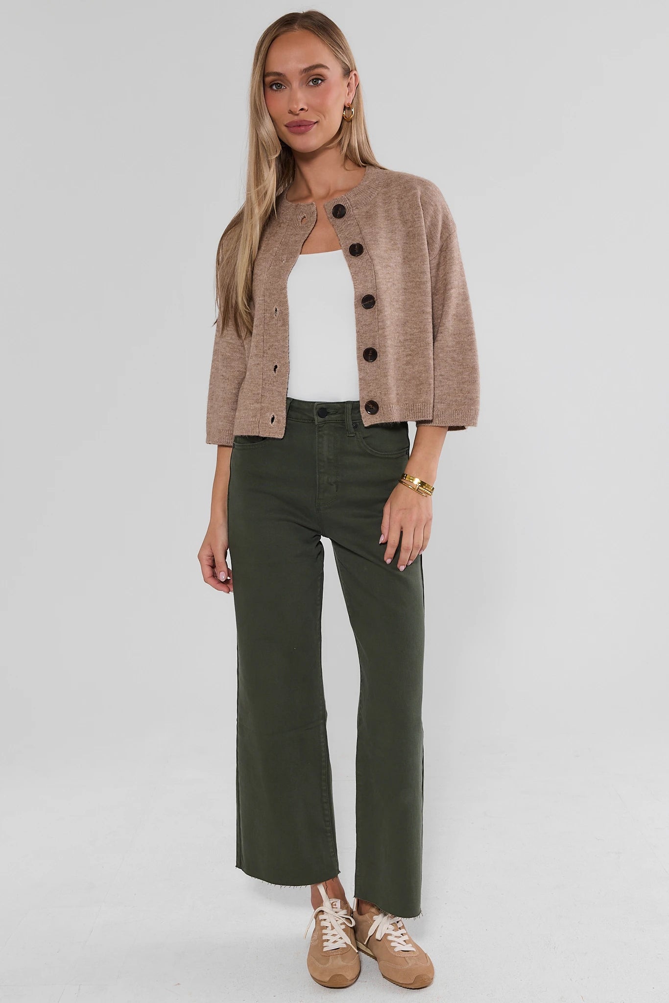 Kimberly Dark Olive Wide Leg Jeans