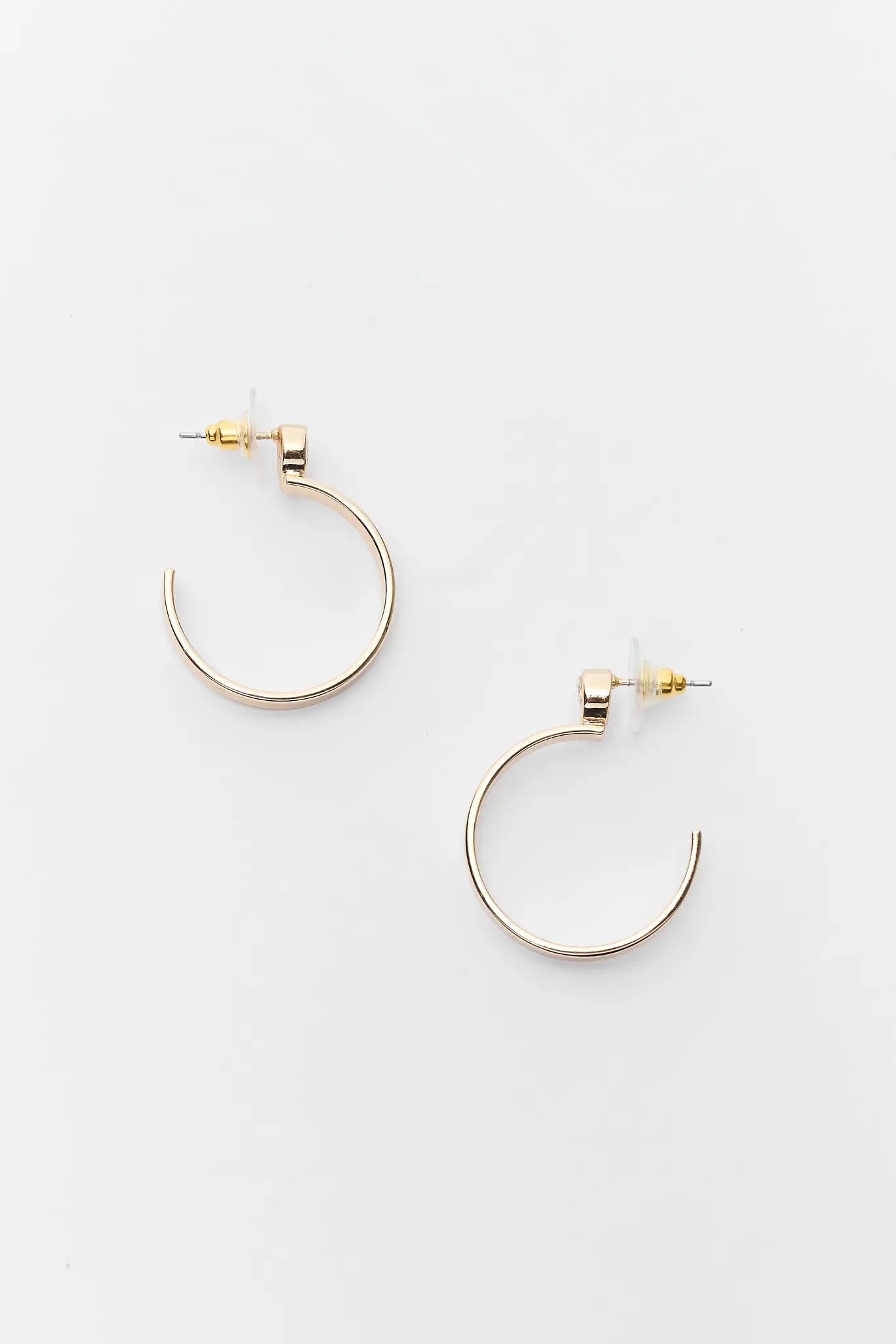 Gold Rhinestone Hoop Earrings