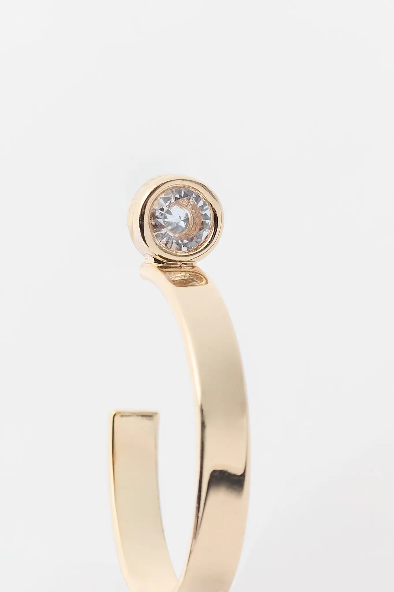 Gold Rhinestone Hoop Earrings