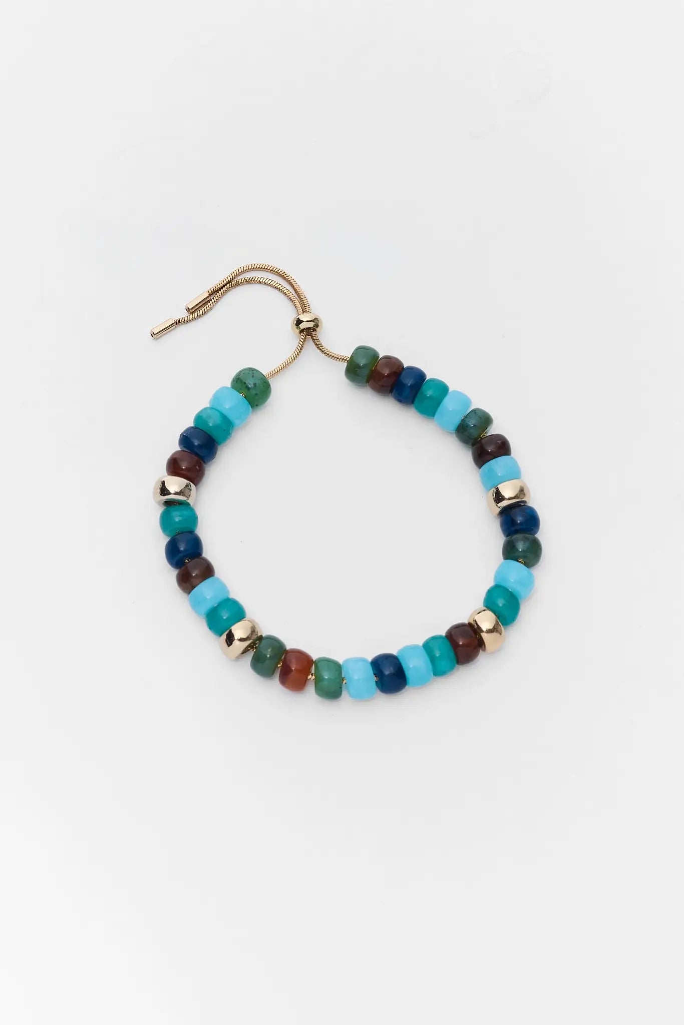 Blue Multi Beaded Adjustable Bracelet