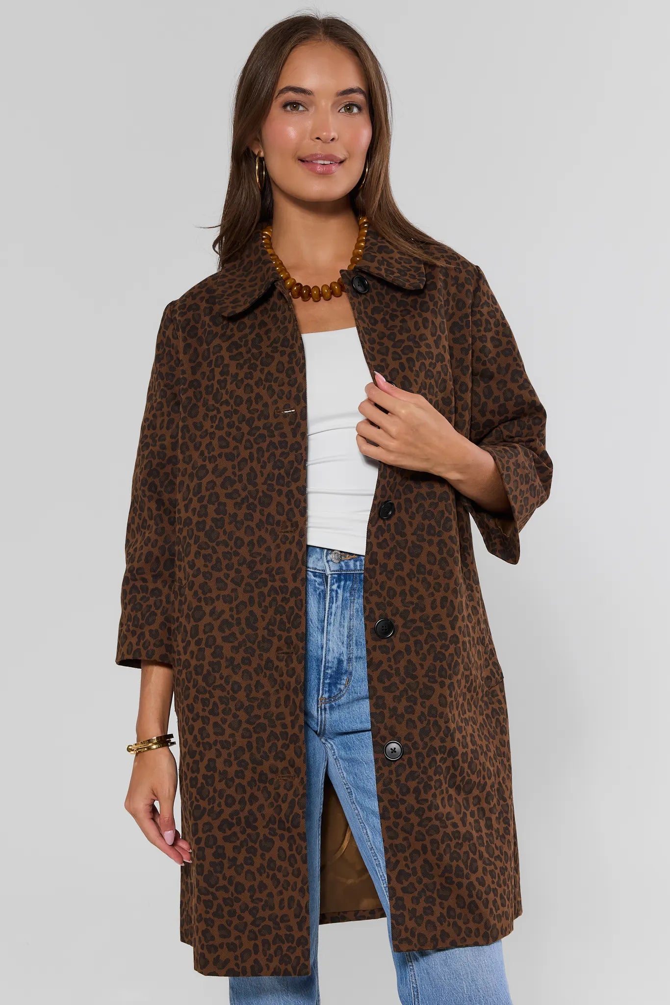 Brown Leopard Print Coat