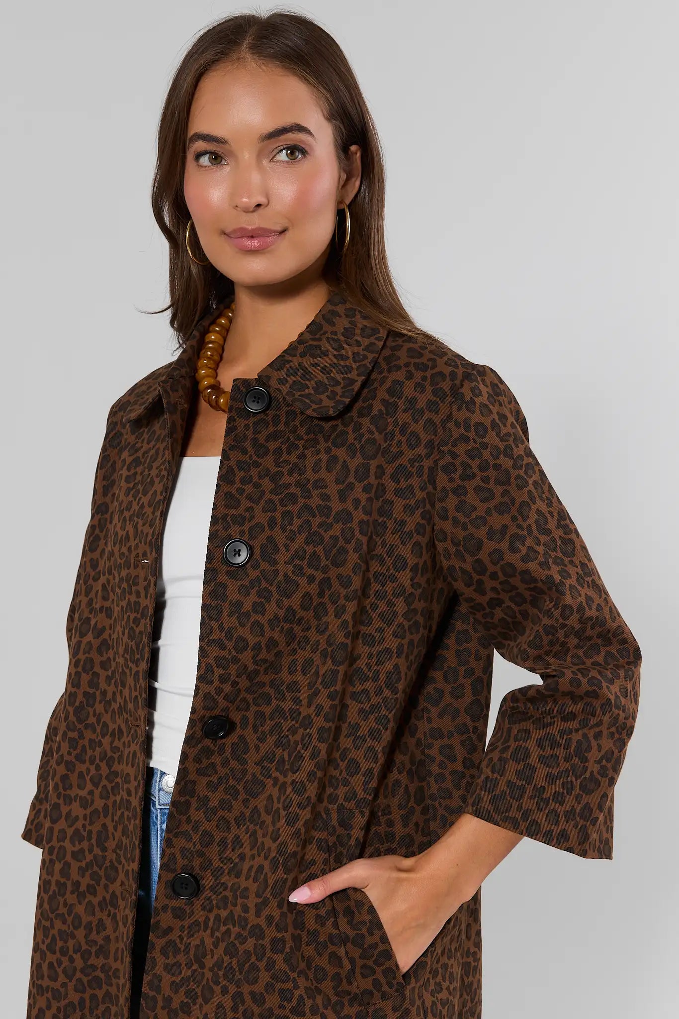 Brown Leopard Print Coat