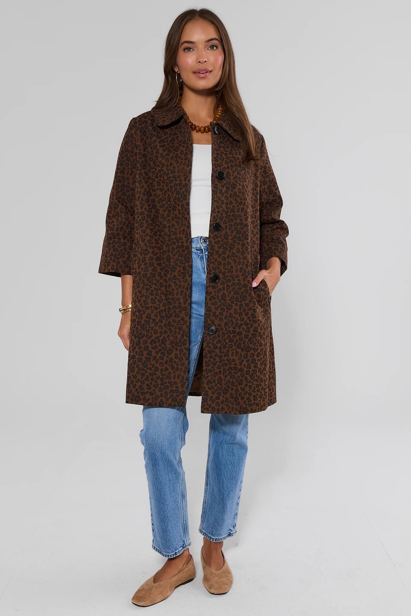 Brown Leopard Print Coat