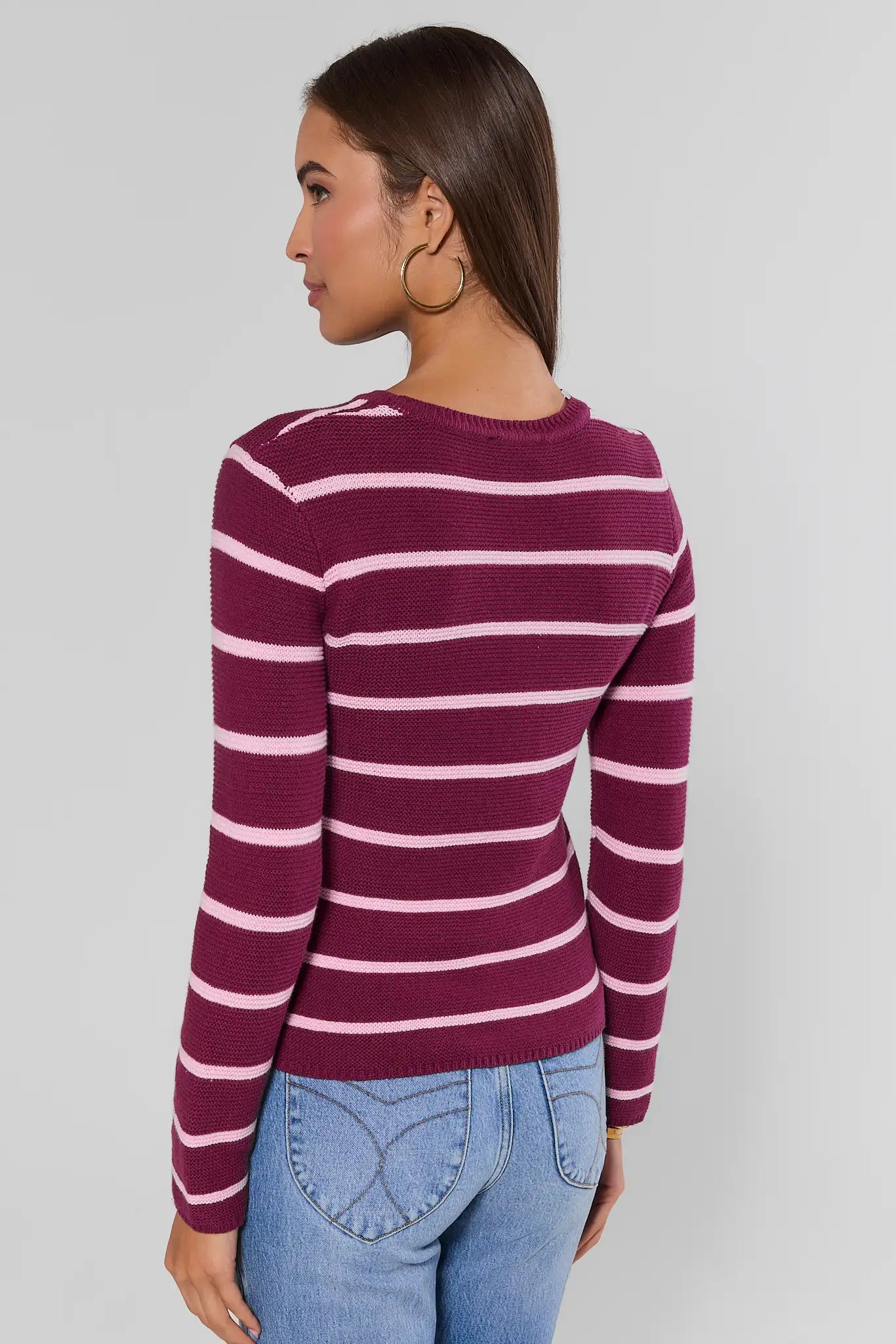 Burgundy Striped Sweater
