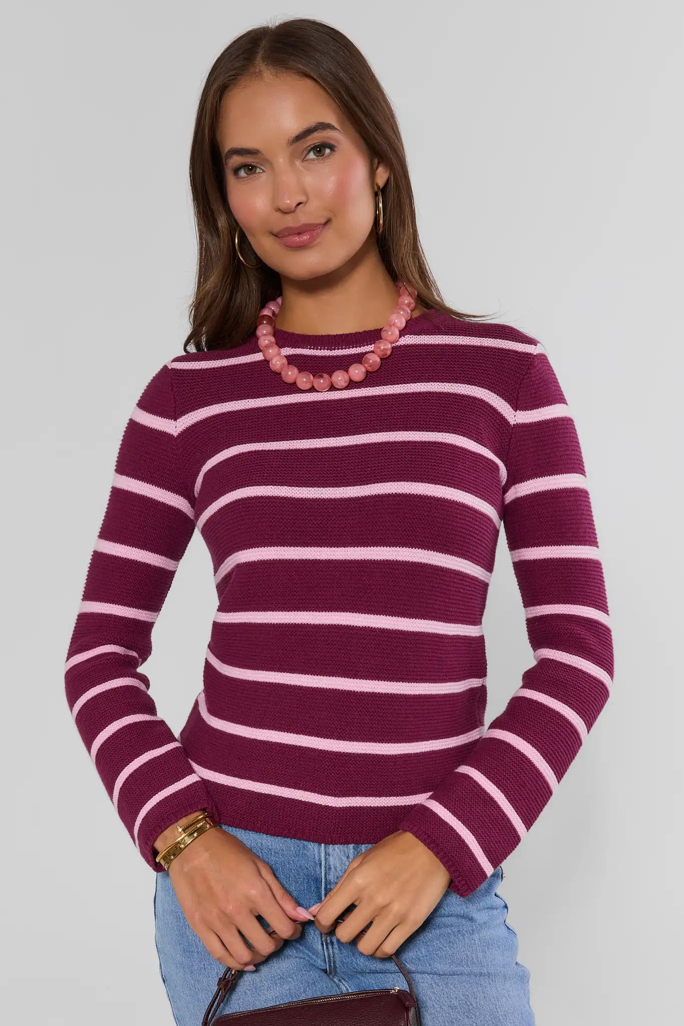 Burgundy Striped Sweater