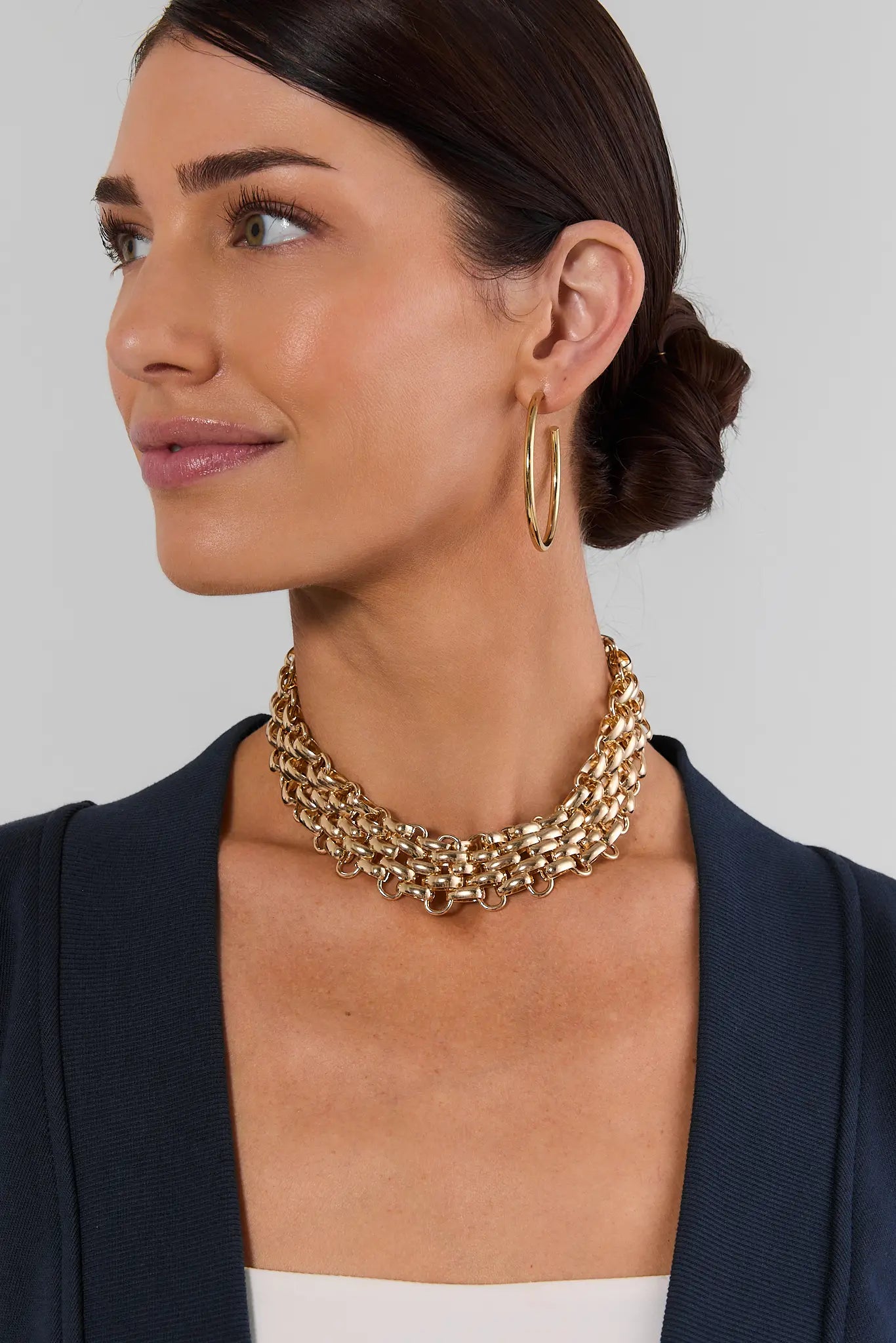 Gold Chunky Chain Layered Necklace