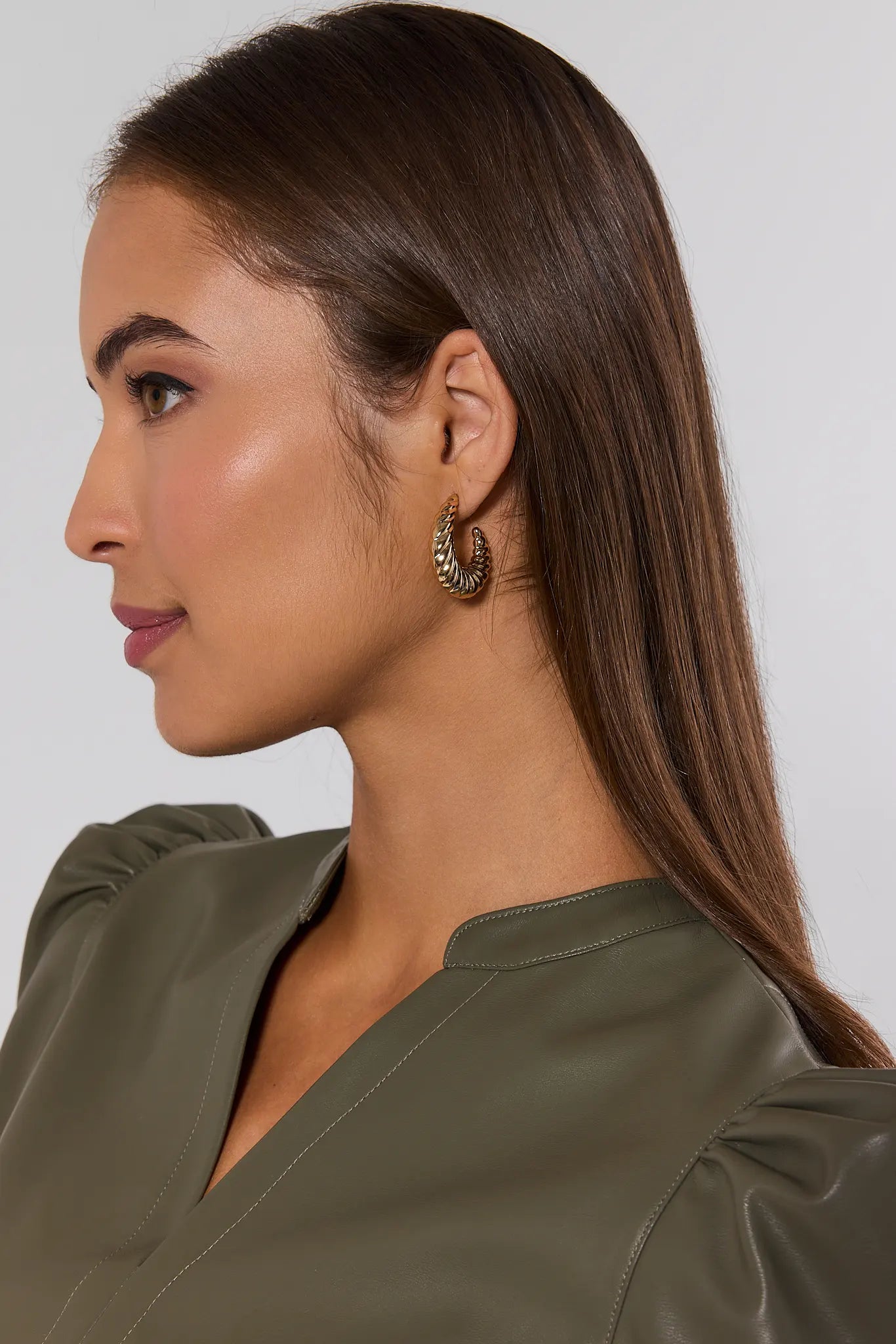 Gold Textured Hoop Earrings