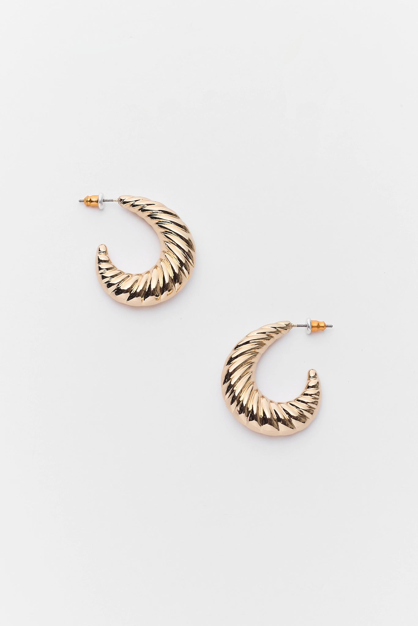 Gold Textured Hoop Earrings