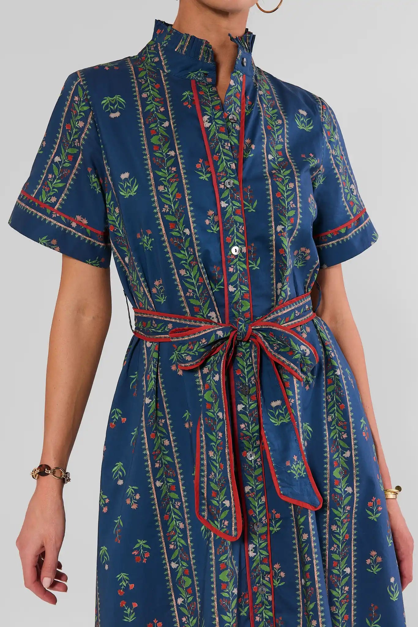 Delphine Navy Printed Midi Dress