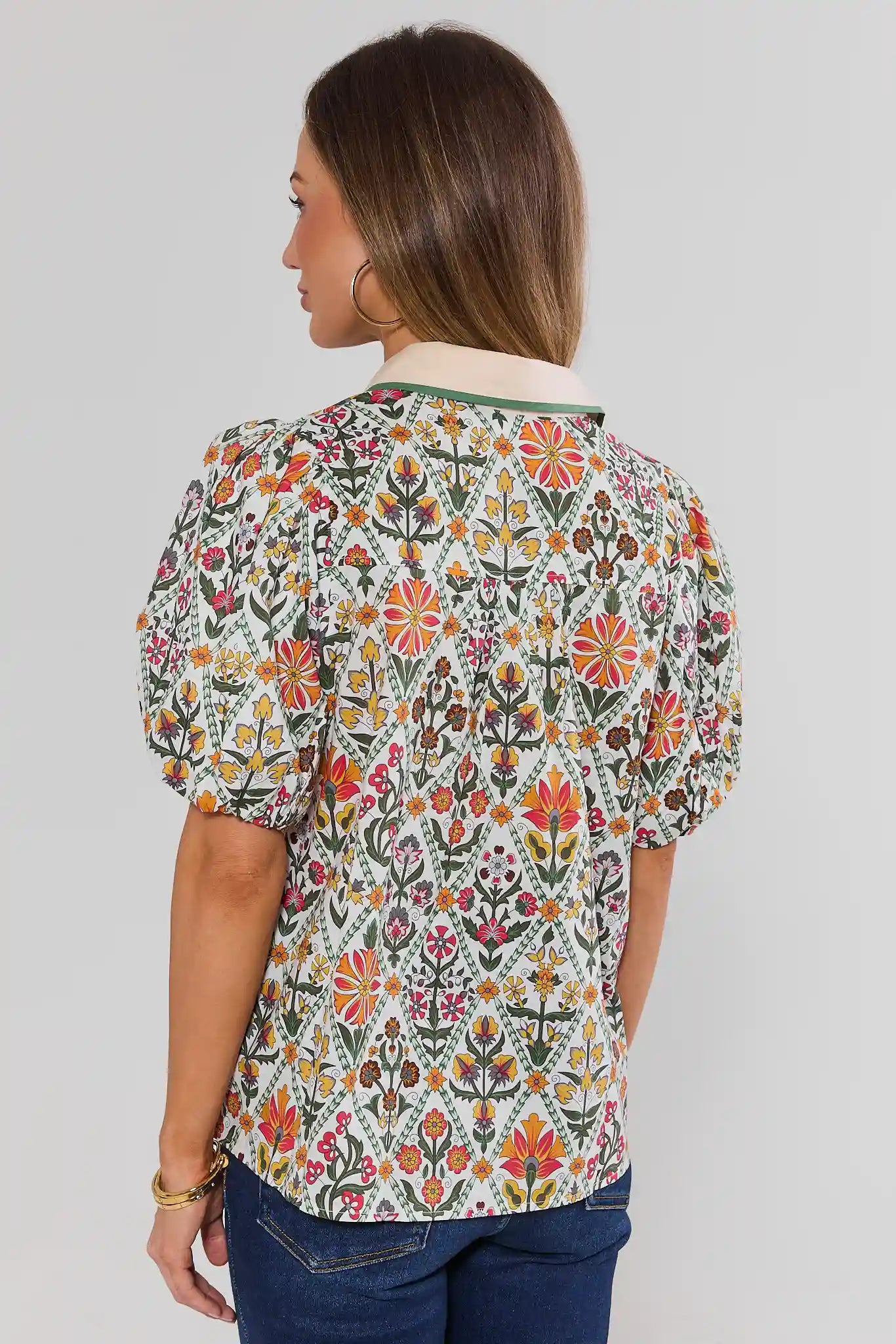 Lucinda White Floral Printed Top