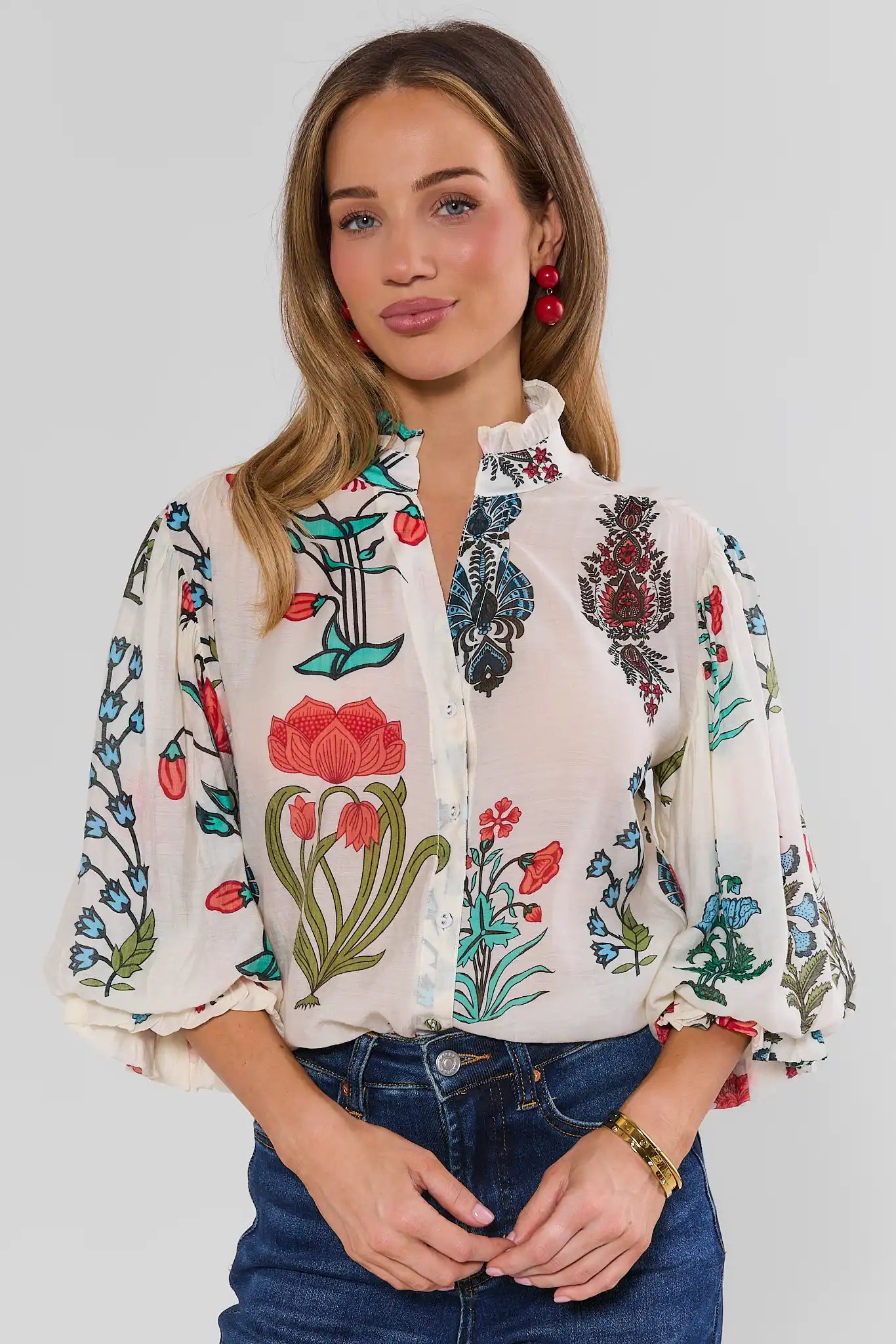 Sierra White Floral Top