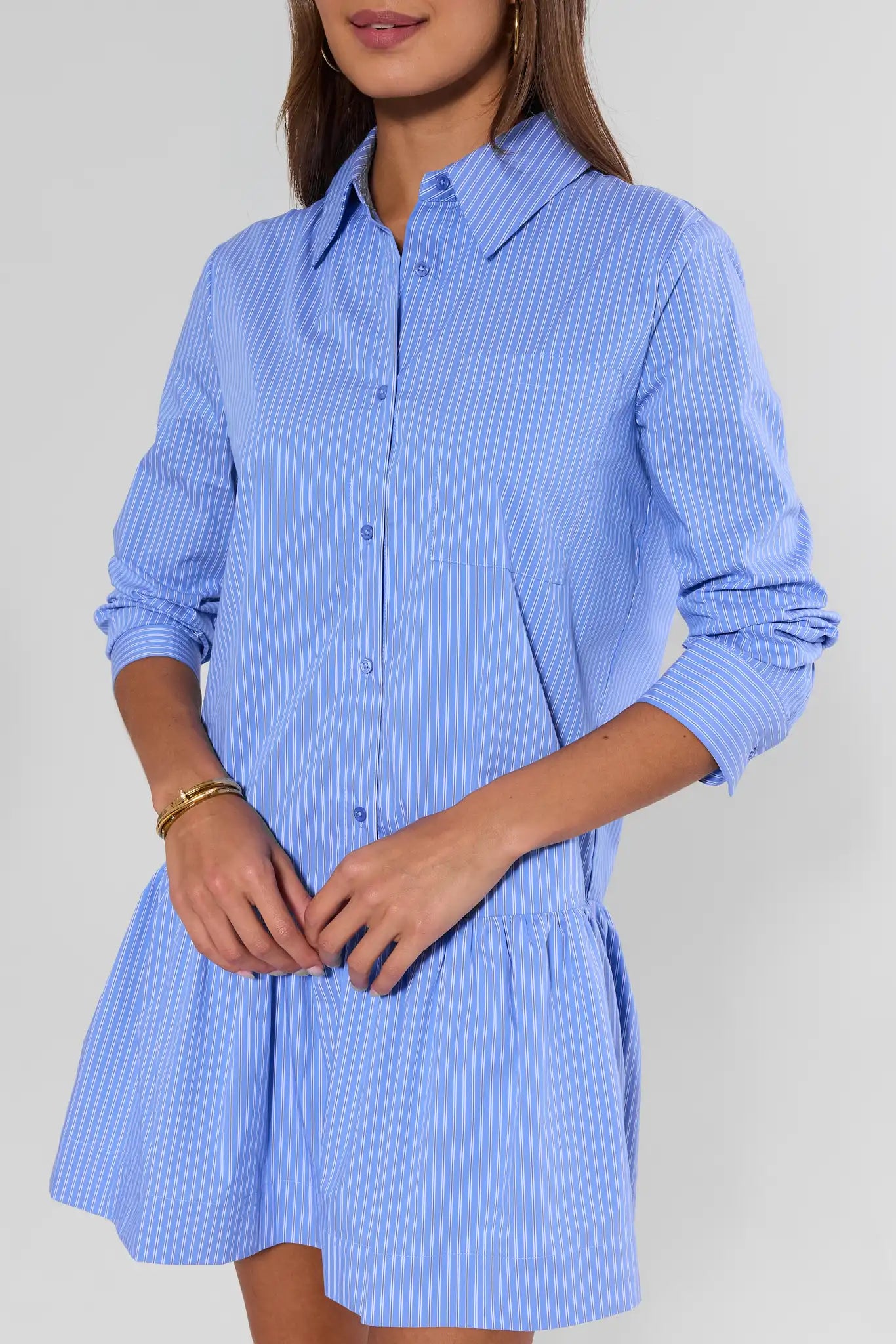 Corey Blue Stripe Short Dress