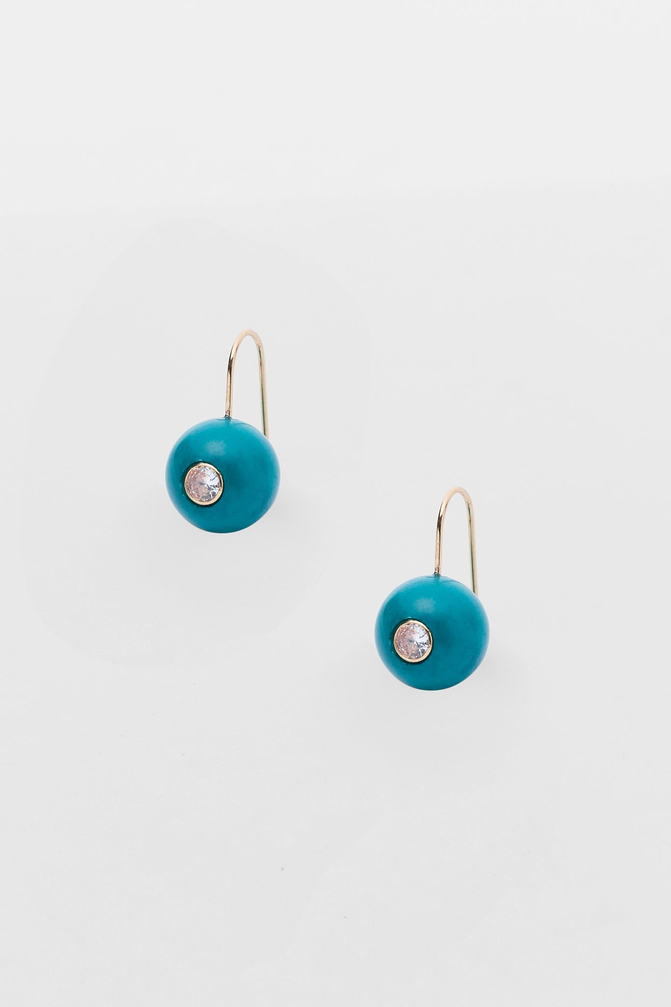 Teal Circle Drop Earrings