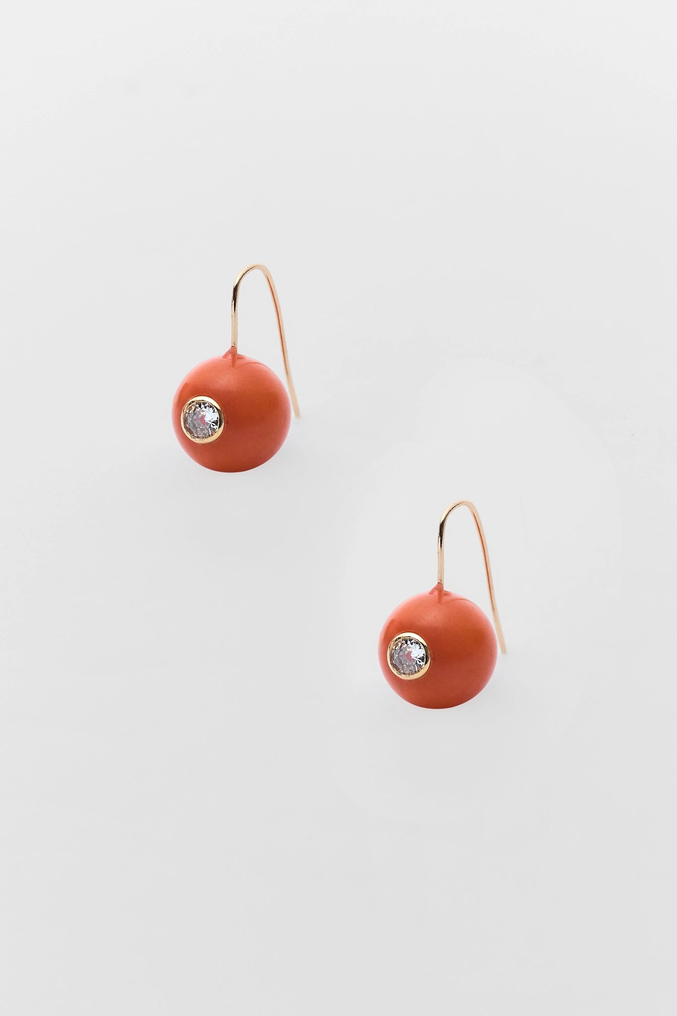 Orange Circle Drop Earrings