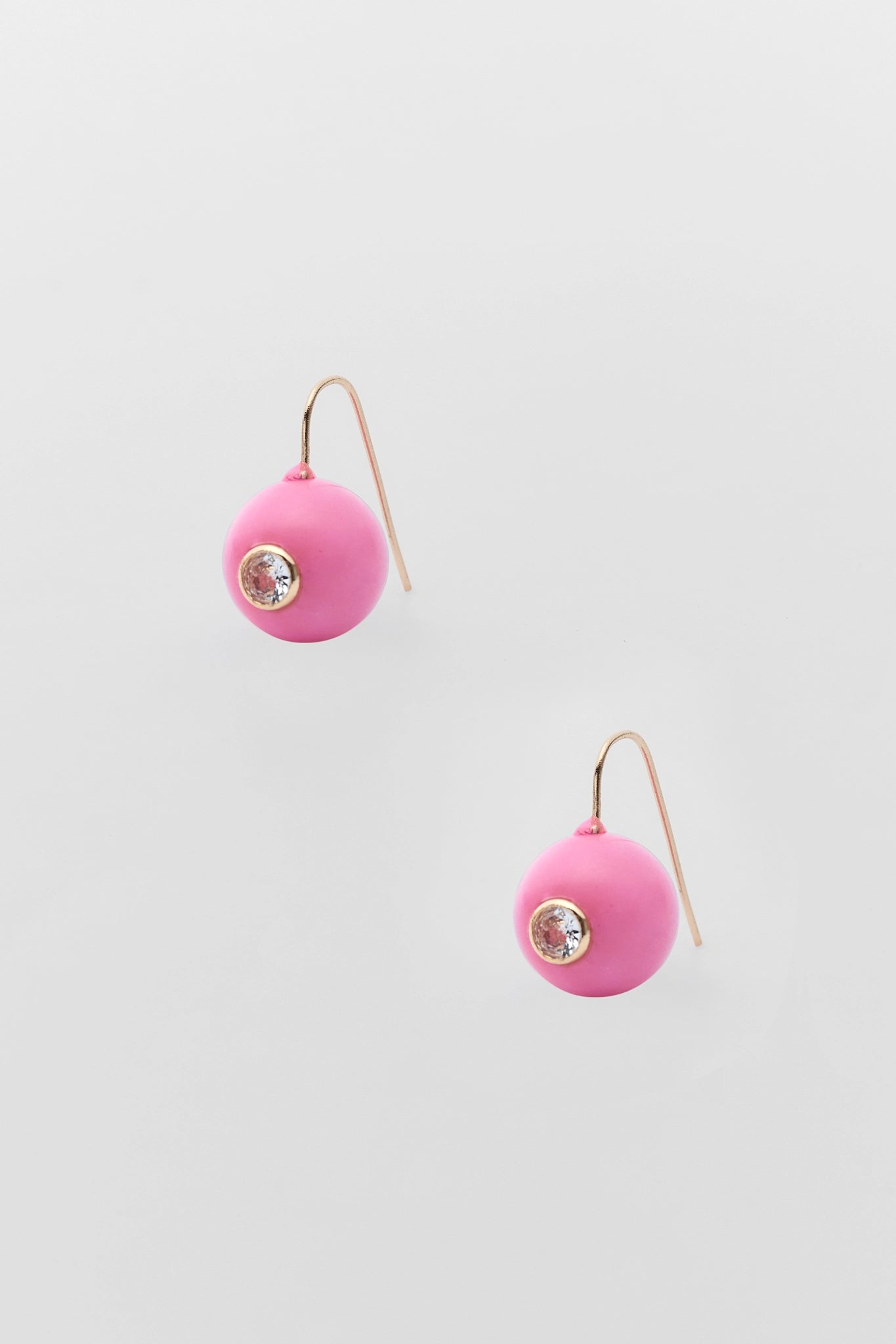 Pink Circle Drop Earrings