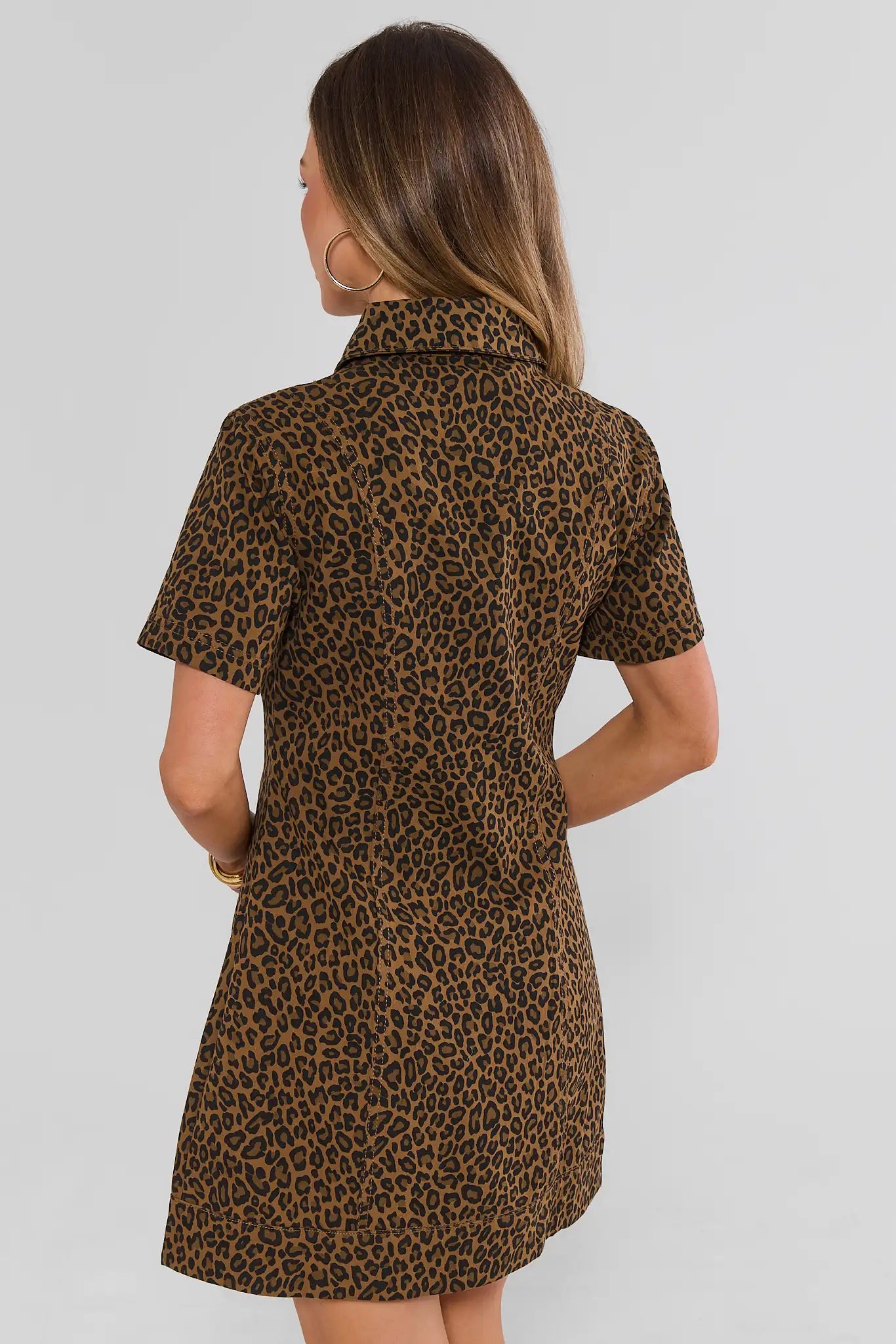 Leopard Print Button Up Mini Dress