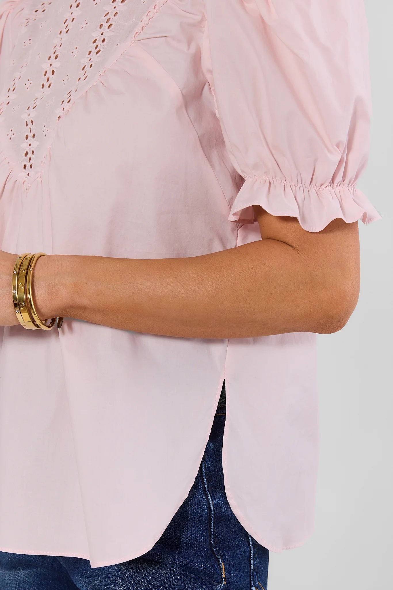 Pink Ruffle Collar Top