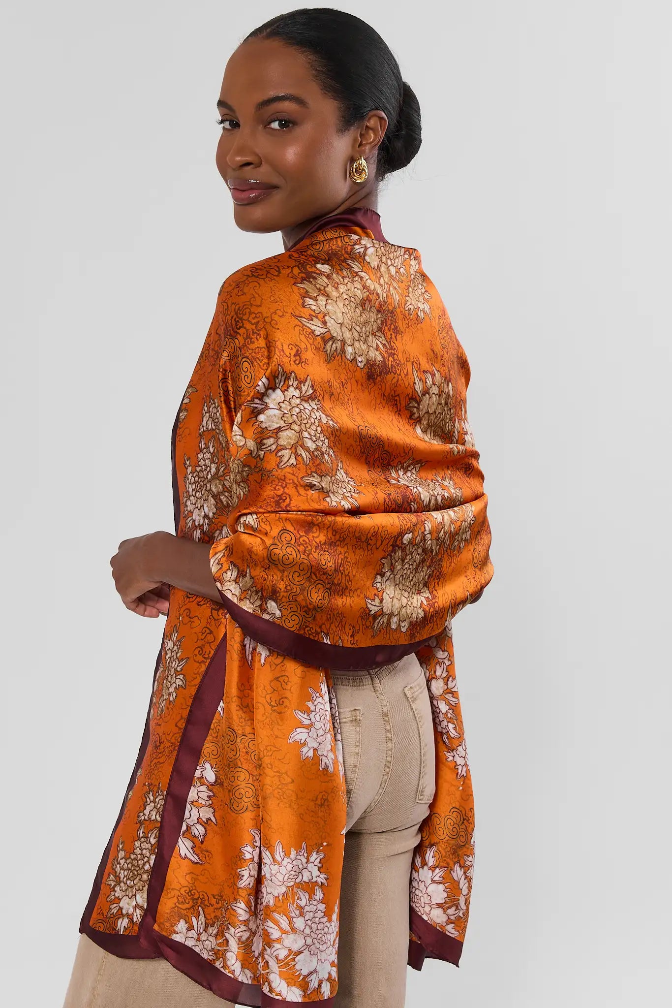 Orange Printed Wrap