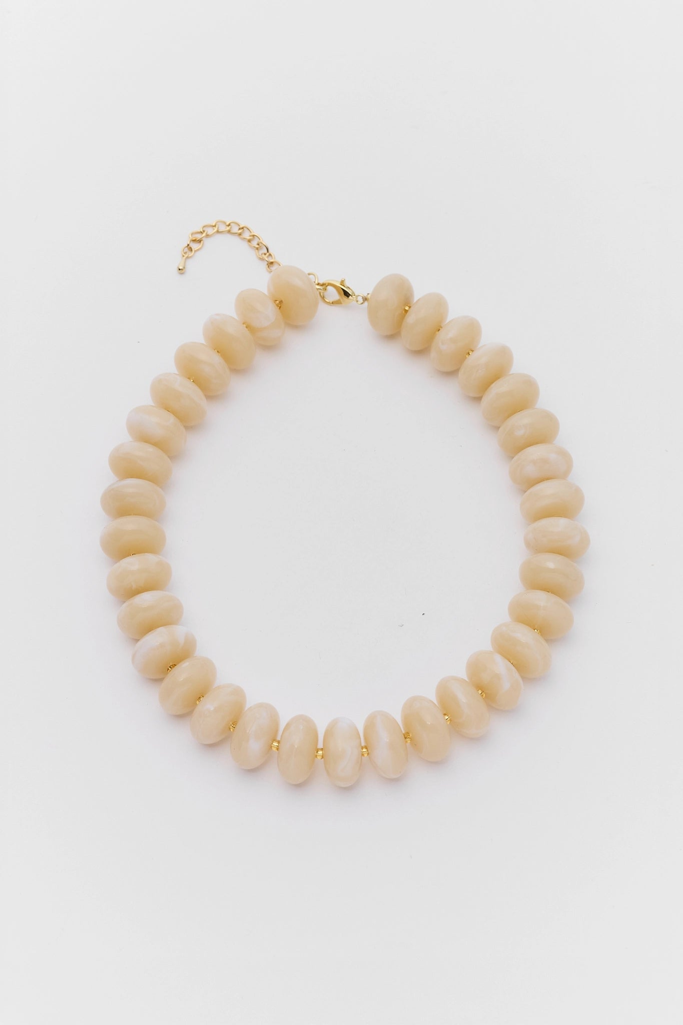 Tan Chunky Beaded Statement Necklace