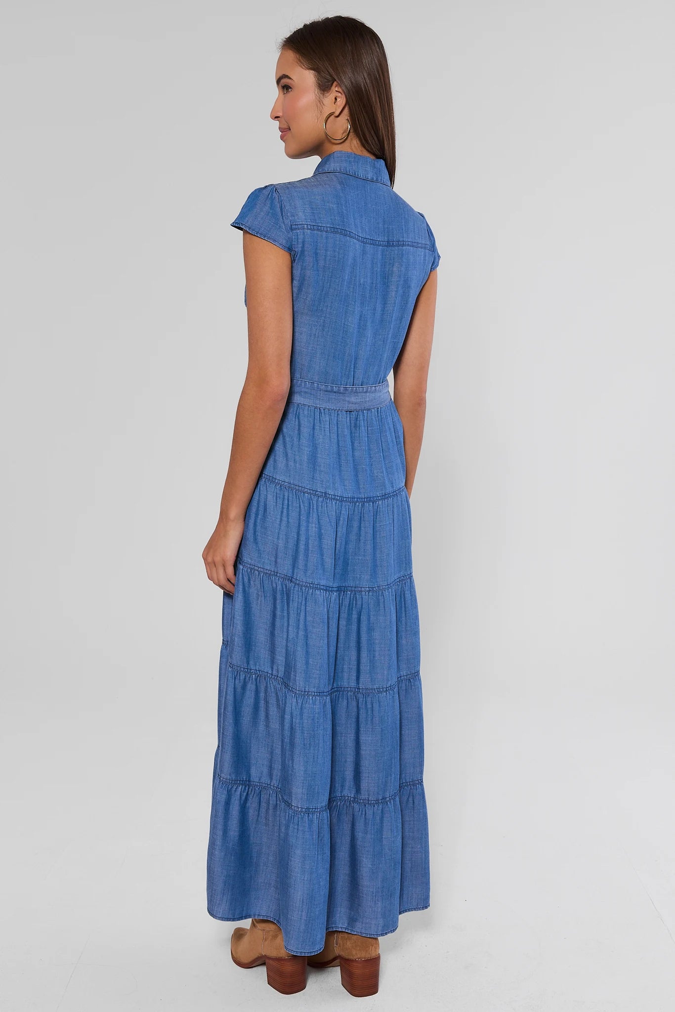 Bristol Chambray Belted Midi Dress