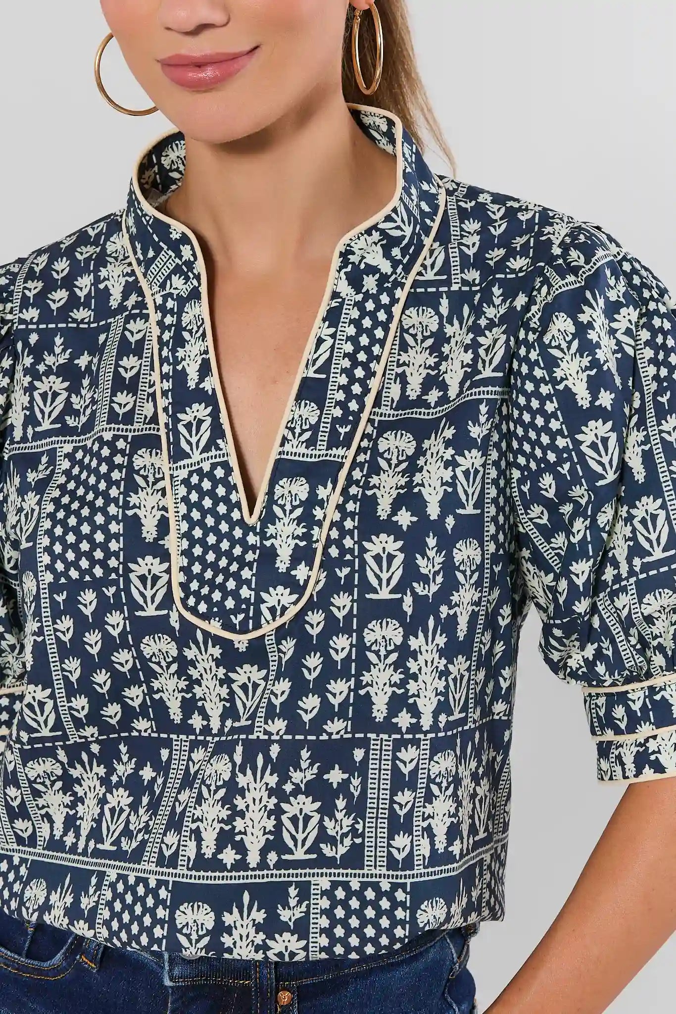Dakota Navy Floral Printed Top