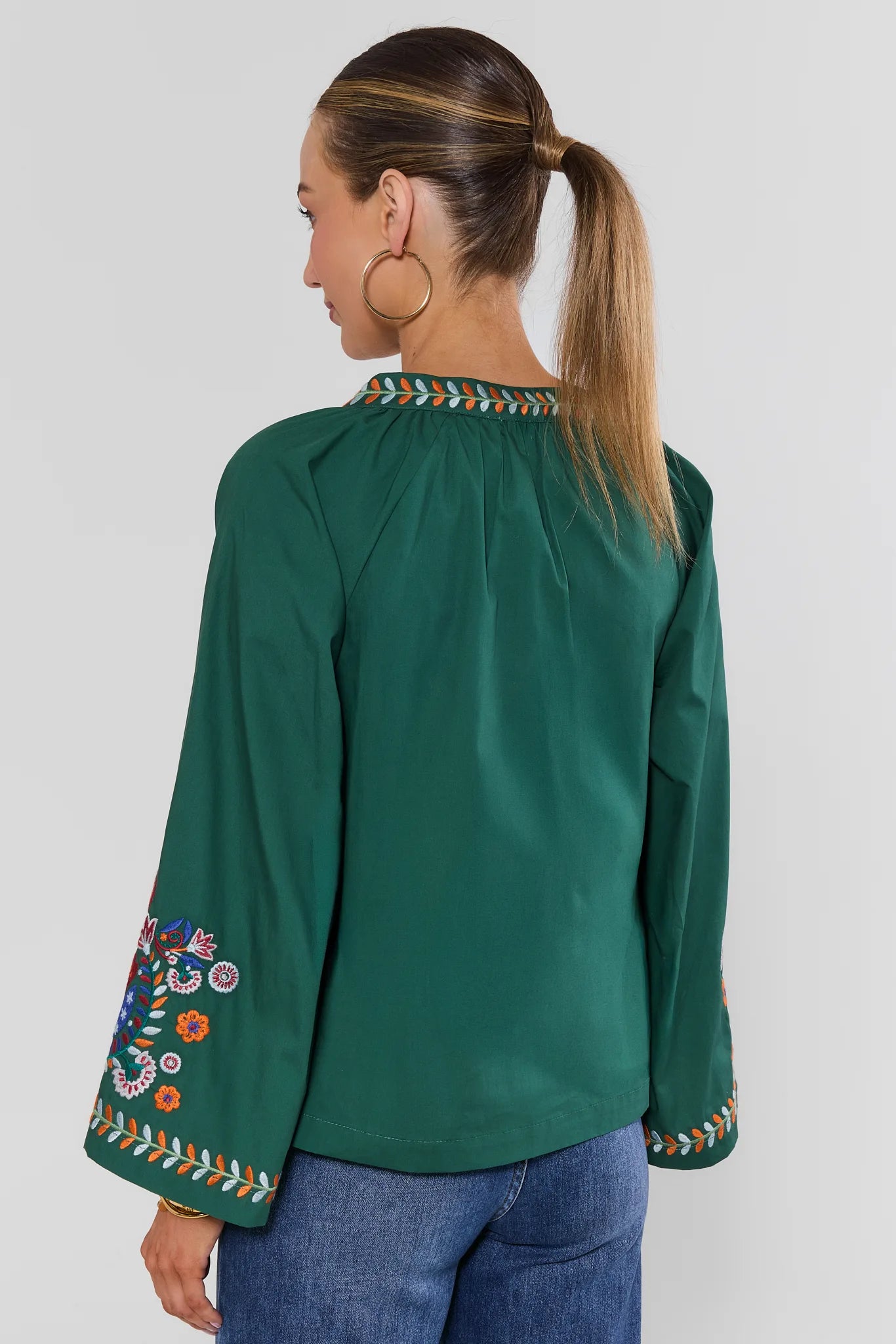 Mirabelle Green Embroidered Top