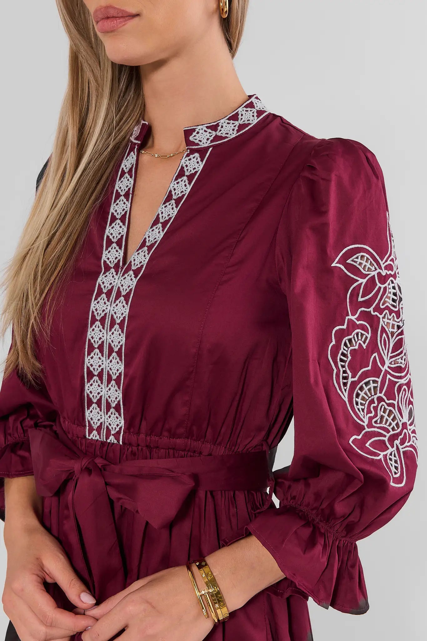 Deanna Embroidered Midi Dress