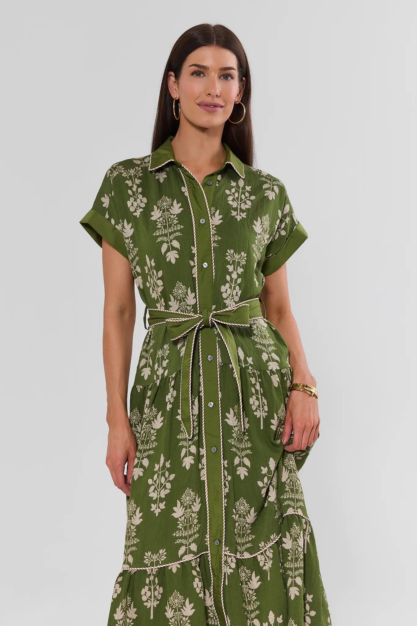 Cleo Green Printed Midi Dress