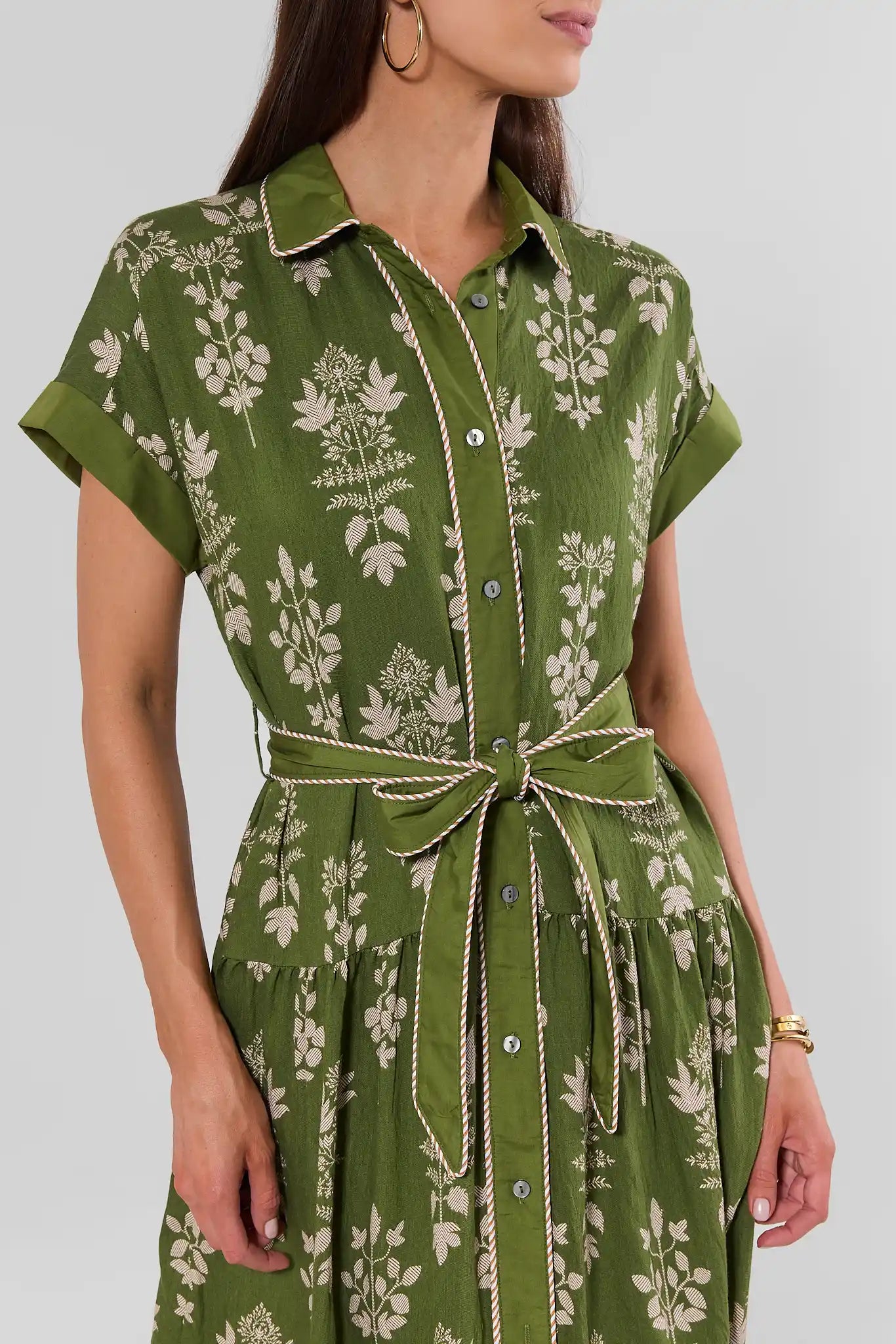 Cleo Green Printed Midi Dress