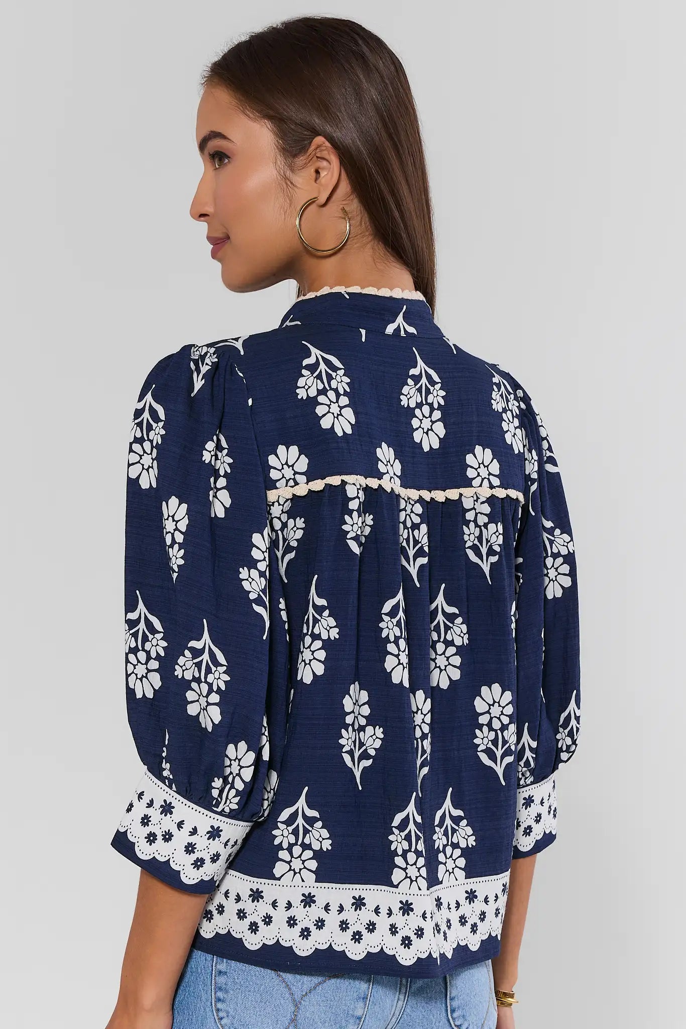 Collier Navy Printed Top by THML