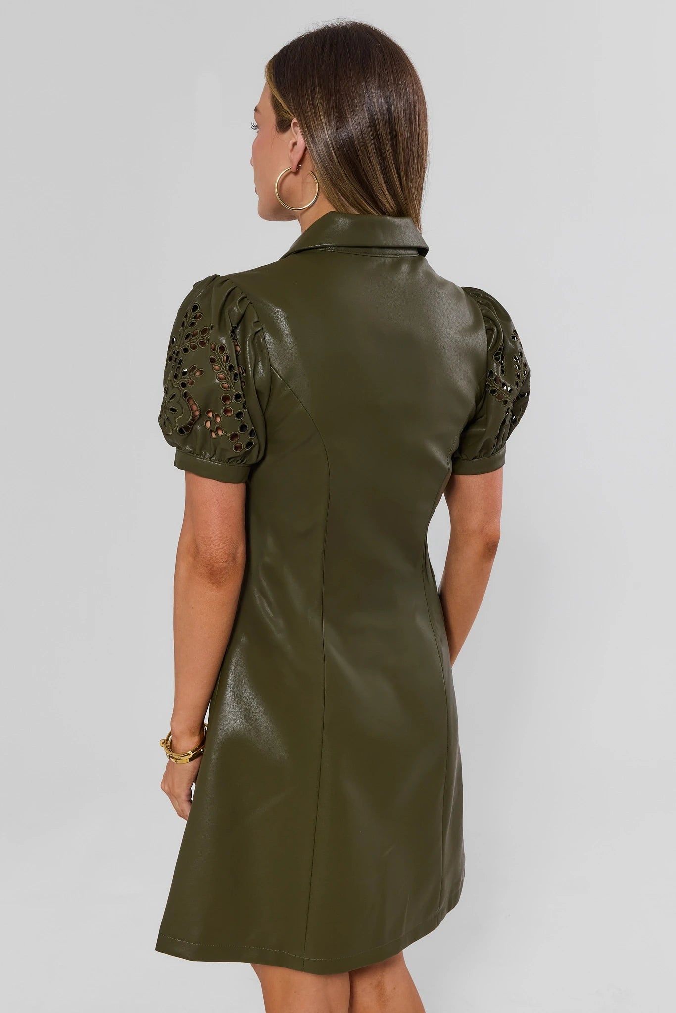 Anna Green Faux Leather Short Dress