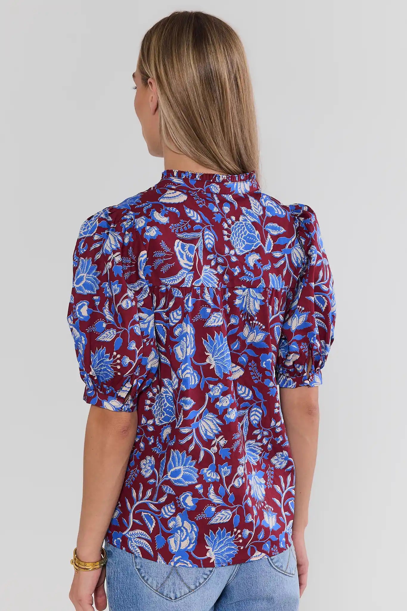 Lyla Burgundy Floral Printed Top