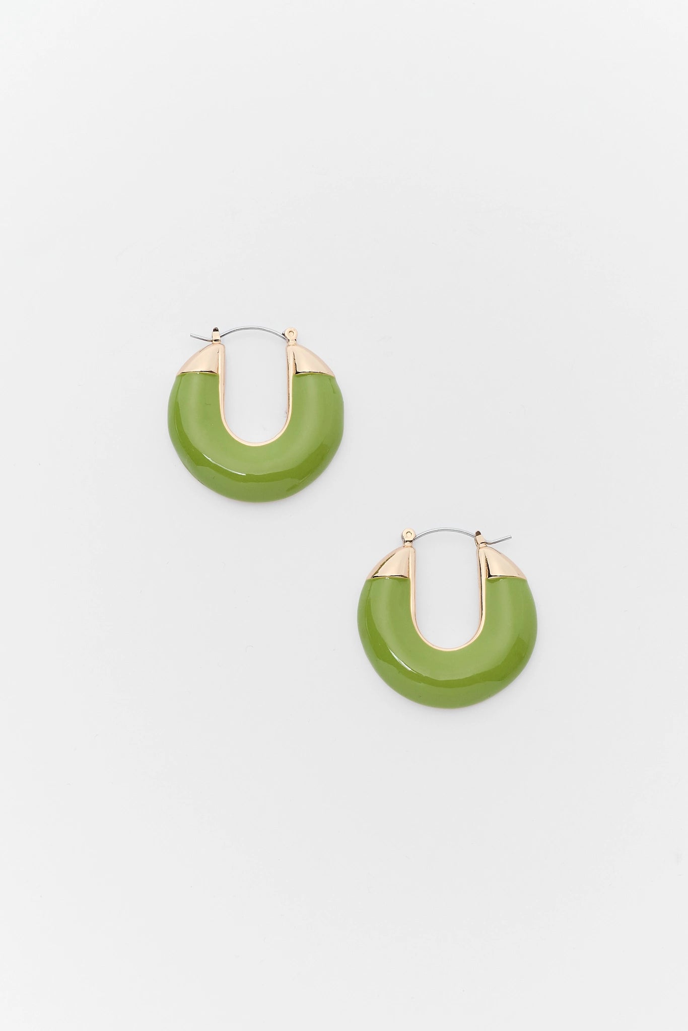 Green Hoop Earrings