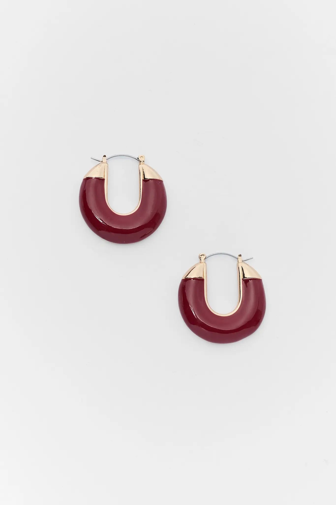Burgundy Hoop Earrings